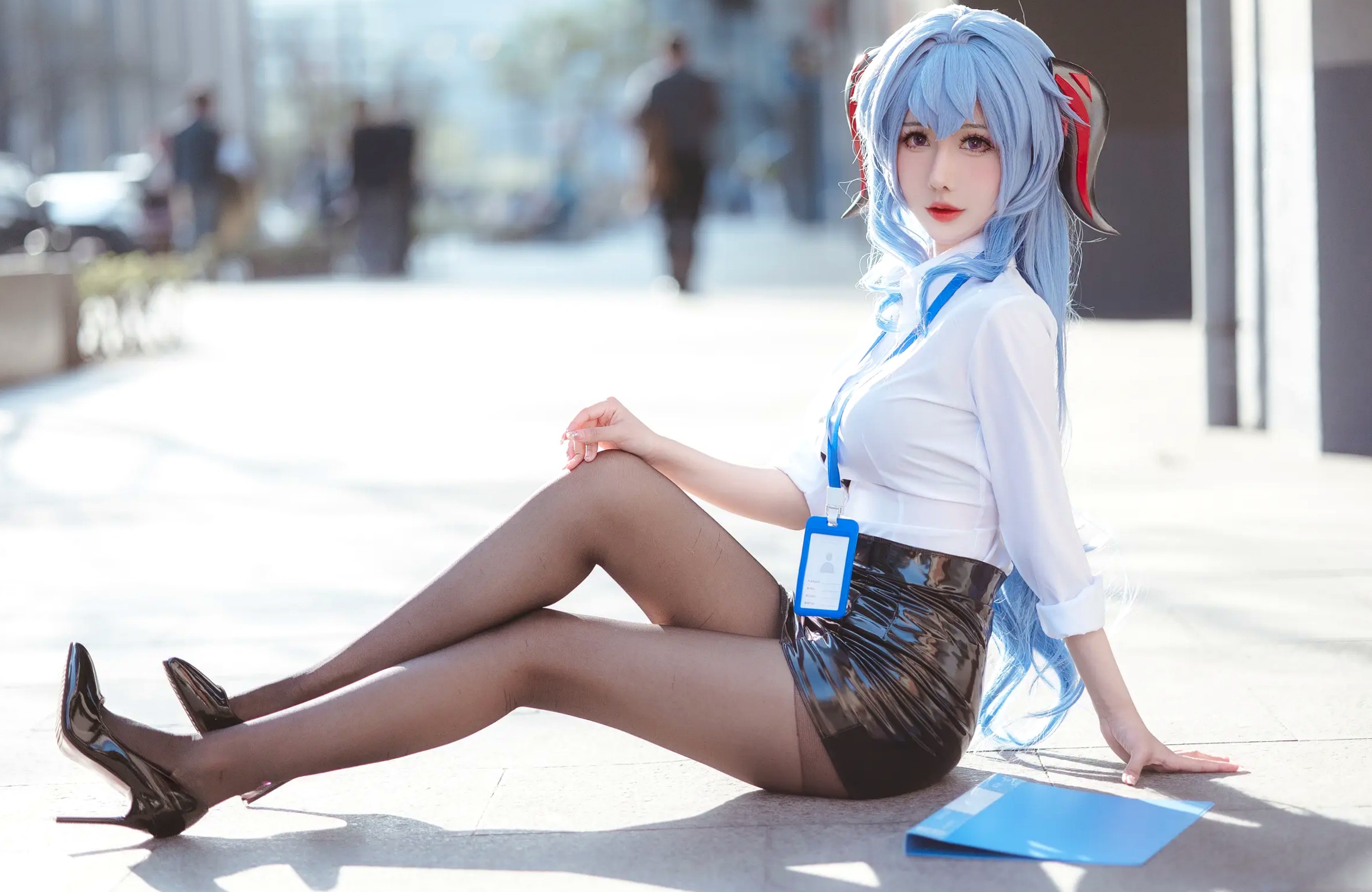 Gallery - 仙女月 - 原神甘雨OL职场风，干练白衬衫搭配修长丝袜，极品颜值cosplay写真角色扮演黑丝制服气质美腿 女神私房照_秀色女神 - image 29