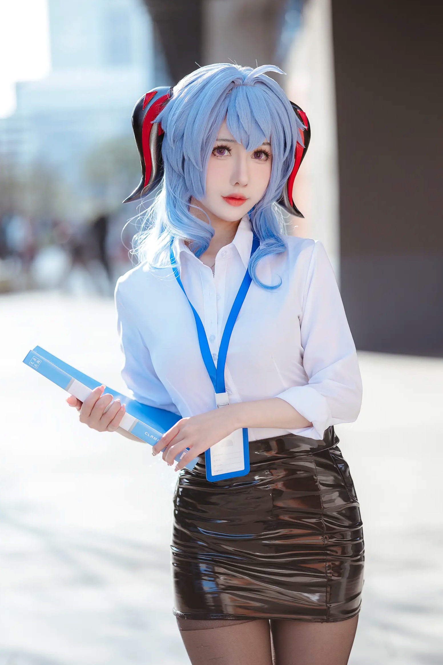 Gallery - 仙女月 - 原神甘雨OL职场风，干练白衬衫搭配修长丝袜，极品颜值cosplay写真角色扮演黑丝制服气质美腿 女神私房照_秀色女神 - image 31