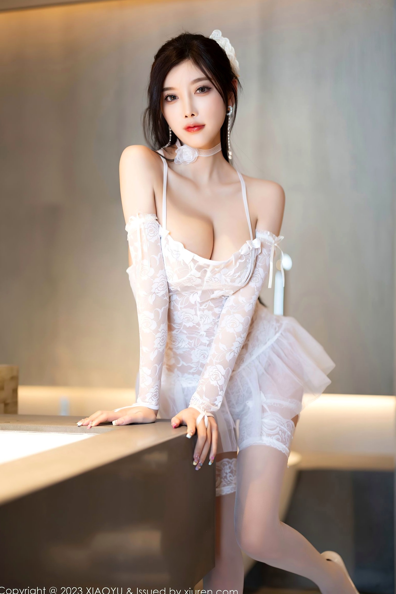 Gallery - 语画界 - Painting World -1095-杨晨晨Yome纯白蕾丝内衣私房写真，清新气质与火辣诱惑并存的极致美感语画界 - Painting World 性感诱惑女神私房照美腿 女神私房照_秀色女神 - image 60
