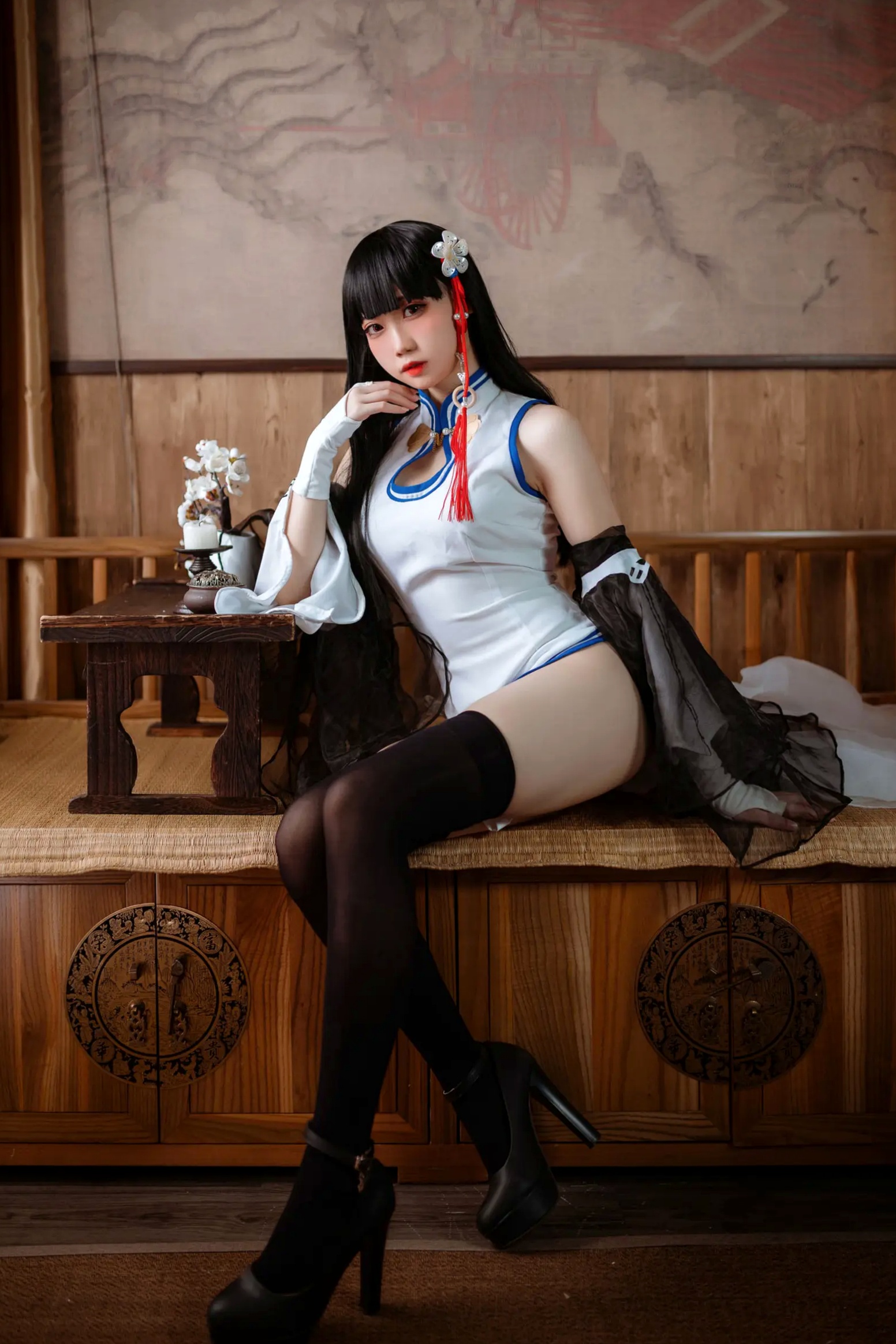 Gallery - 焖焖碳 - 碧蓝航线逸仙cosplay国风旗袍黑丝诱惑私房写真 [23P]角色扮演旗袍私房照黑丝诱惑 女神私房照_秀色女神 - image 19