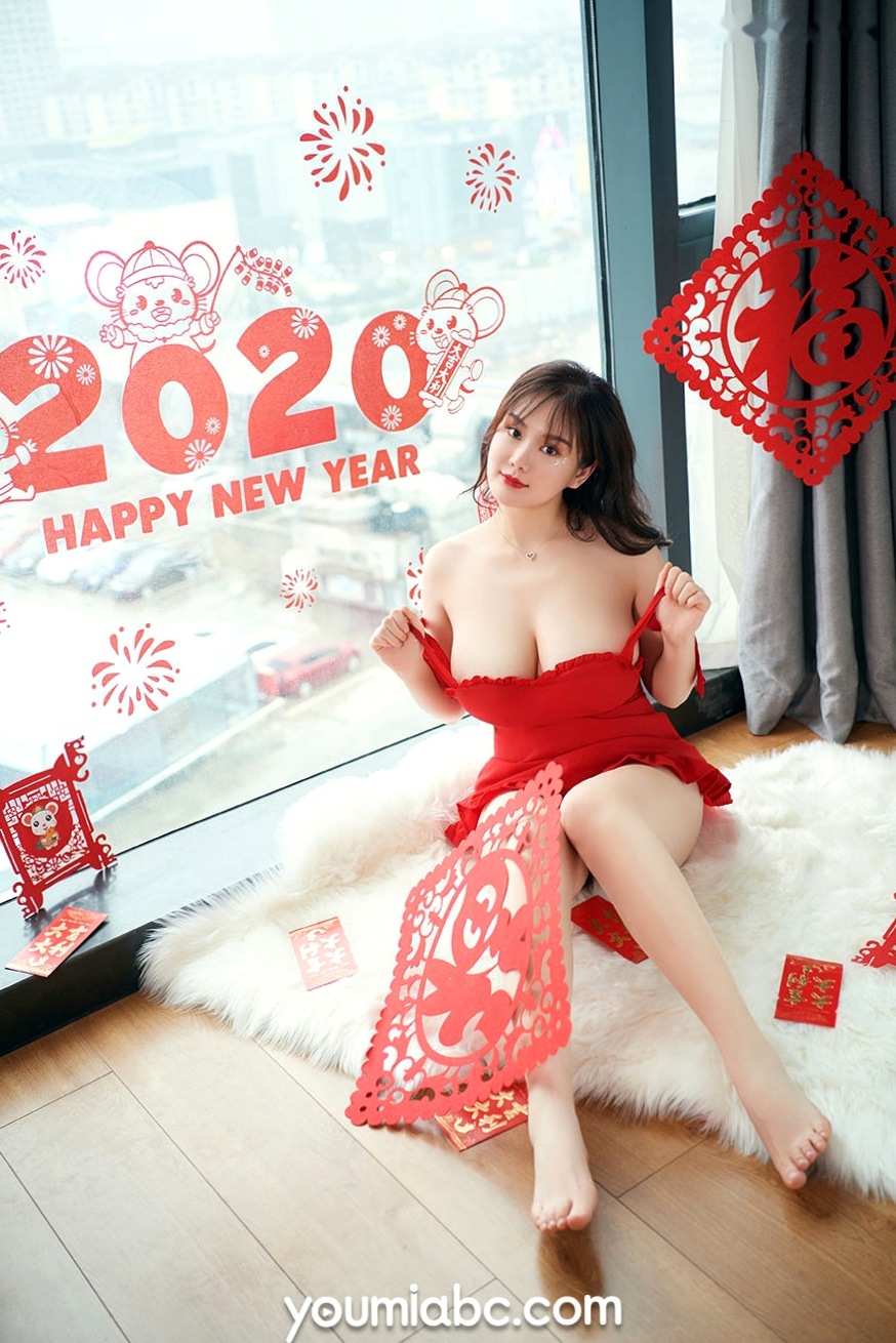 Gallery - YouMi尤蜜-易阳《福到迎新年》极致诱惑新春专题，红色吊带短裙大尺度性感私房照，傲人身材火辣呈现性感尤蜜荟 - Chiness Model 私房照诱惑大尺度 女神私房照_秀色女神 - image 27
