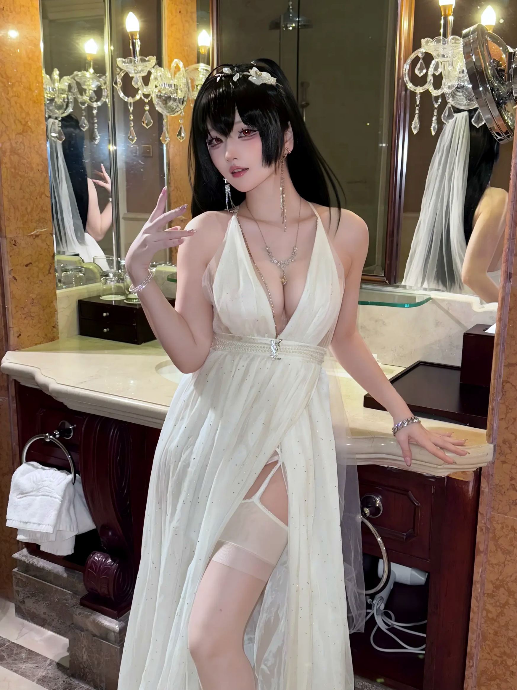 Gallery - 屿鱼 - 碧蓝航线大凤誓约婚纱私房，大尺度角色扮演，极致诱惑高颜值视觉盛宴 [50P]角色扮演诱惑性感私房照女神 女神私房照_秀色女神 - image 48