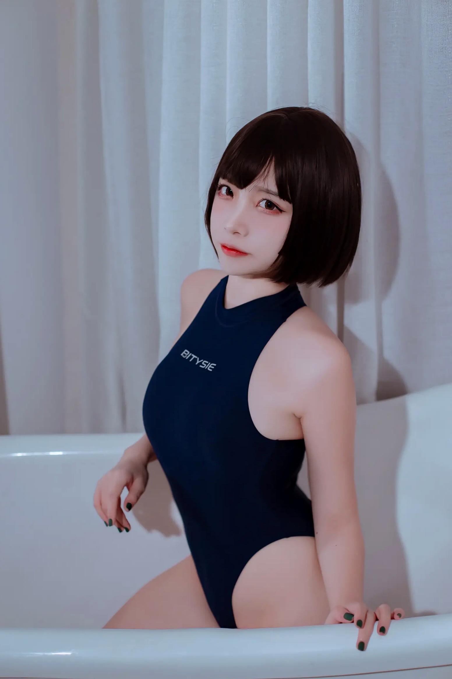 Gallery - 二佐Nisa - 浴室私房竞泳连体泳衣高叉诱惑写真 [40P]性感诱惑浴室私房照美腿 女神私房照_秀色女神 - image 10