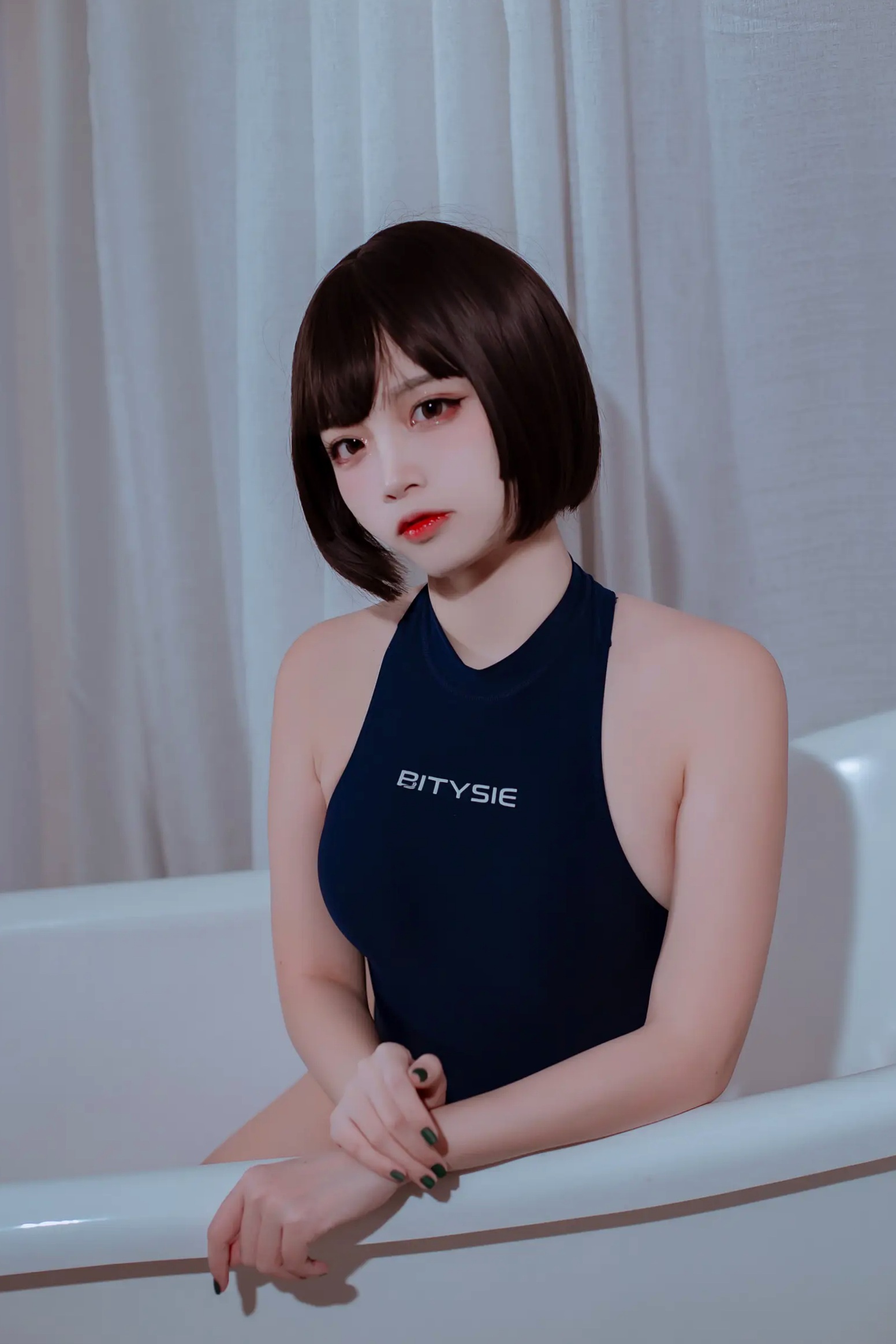 Gallery - 二佐Nisa - 浴室私房竞泳连体泳衣高叉诱惑写真 [40P]性感诱惑浴室私房照美腿 女神私房照_秀色女神 - image 15