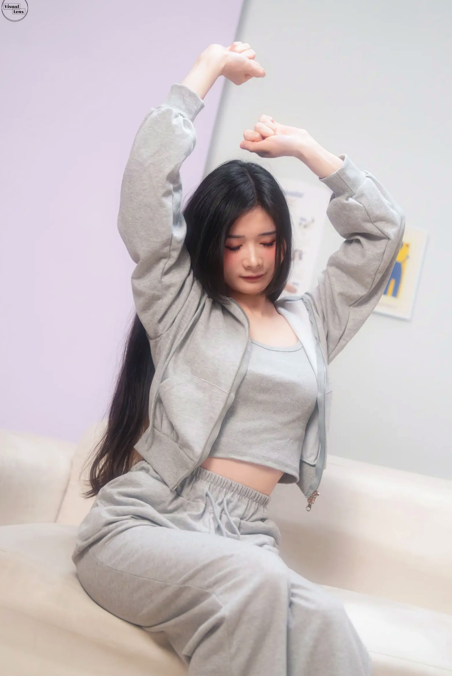 Gallery - [Visual Lens] Harang - 居家健身时刻，极致撩人小蛮腰，清新私房运动风写真 [52P]私房照性感尤物清新居家 女神私房照_秀色女神 - image 2
