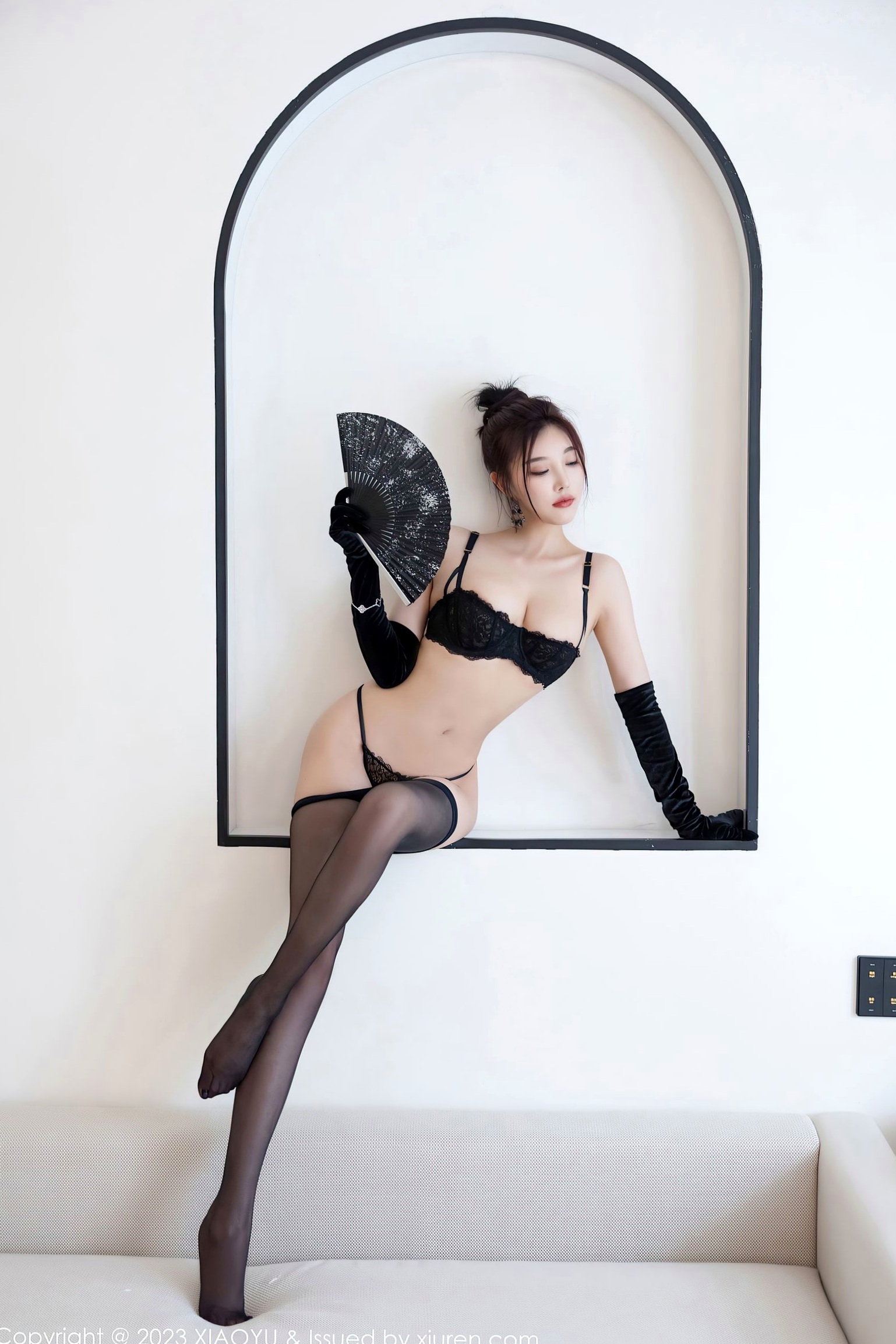 Gallery - XiaoYu语画界 - Painting World  1070 杨晨晨Yome 贵州旅拍：高冷风黑色镂空礼裙、丝袜美腿极致诱惑、大尺度内衣私房写真集 2023.07.14 无圣光语画界 - Painting World 性感黑丝美腿私房照大尺度 女神私房照_秀色女神 - image 58