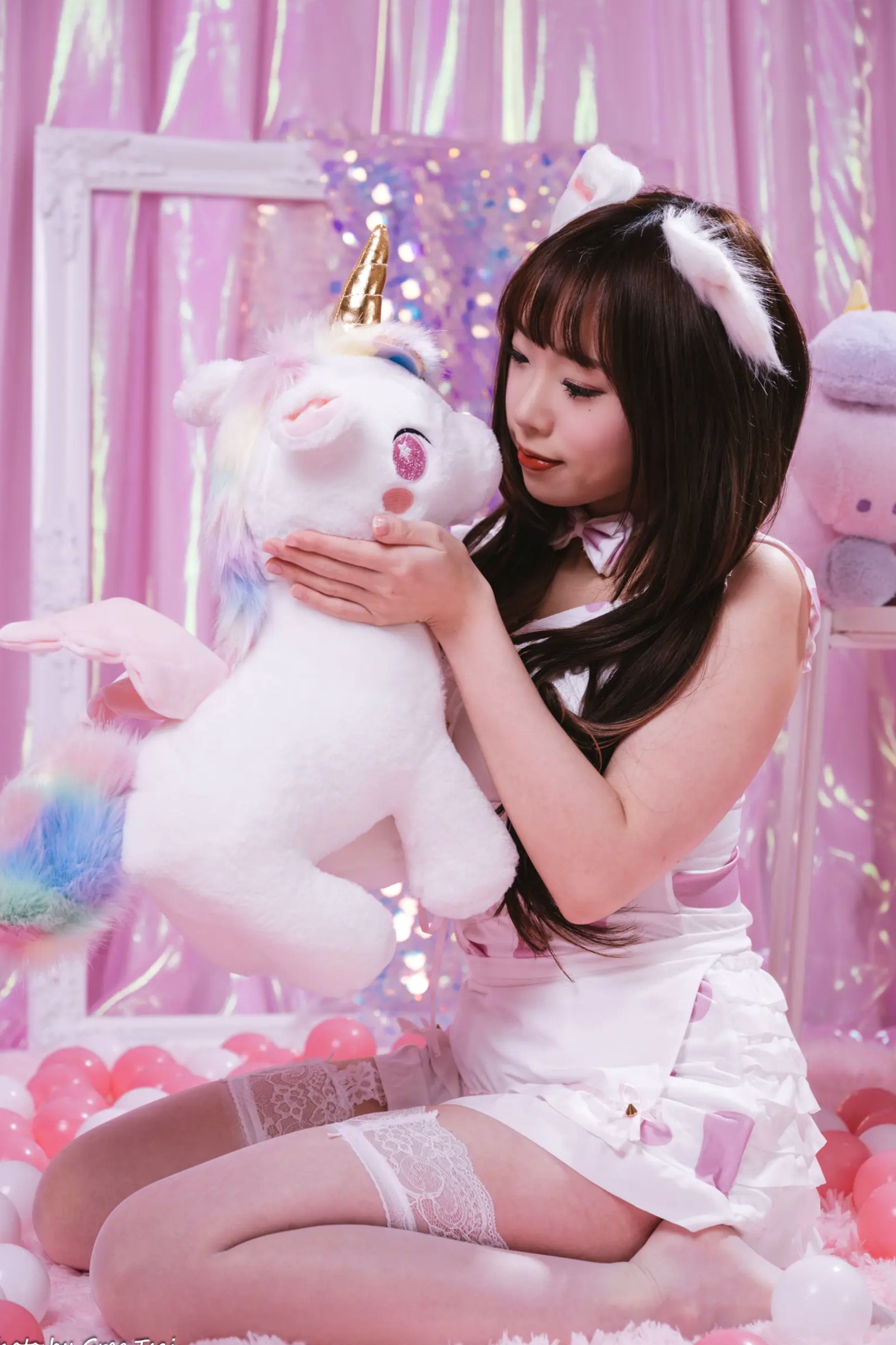 Gallery - 《娃娃 - 可爱女仆梦幻粉色系主题，软萌猫耳少女与独角兽的甜美私房写真 [146P]》萌系女仆治愈系私房照角色扮演 女神私房照_秀色女神 - image 3