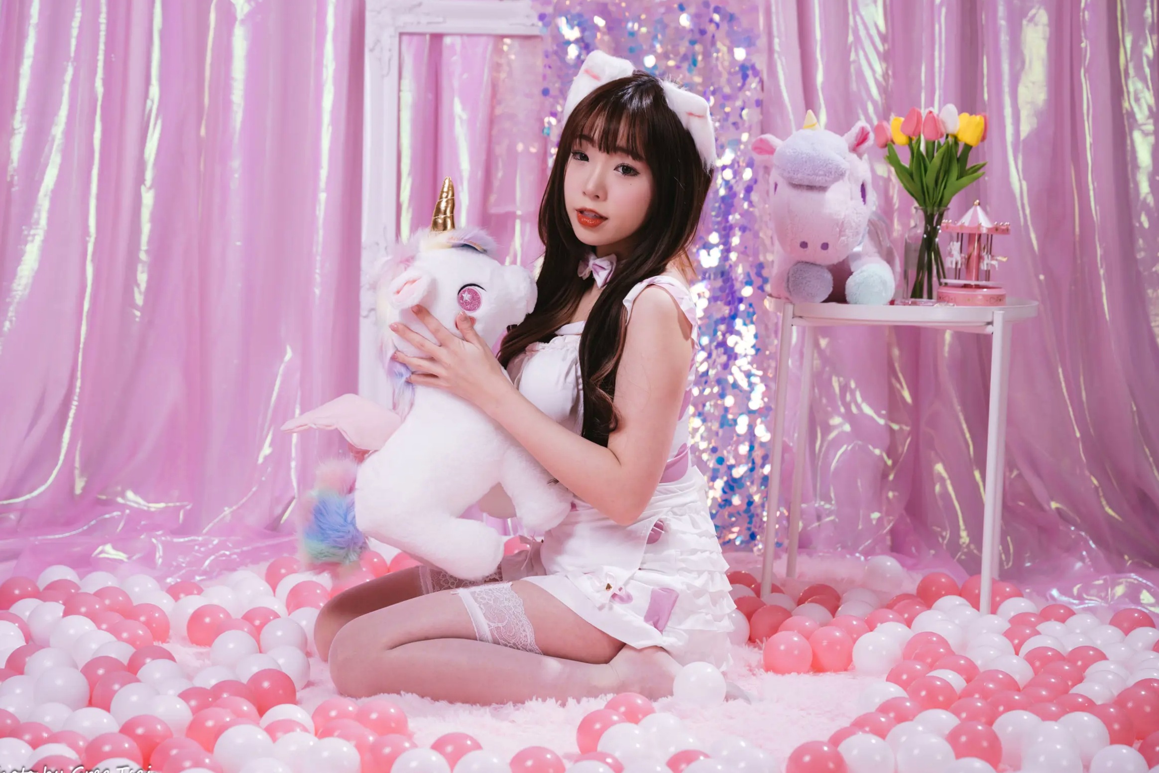 Gallery - 《娃娃 - 可爱女仆梦幻粉色系主题，软萌猫耳少女与独角兽的甜美私房写真 [146P]》萌系女仆治愈系私房照角色扮演 女神私房照_秀色女神 - image 5