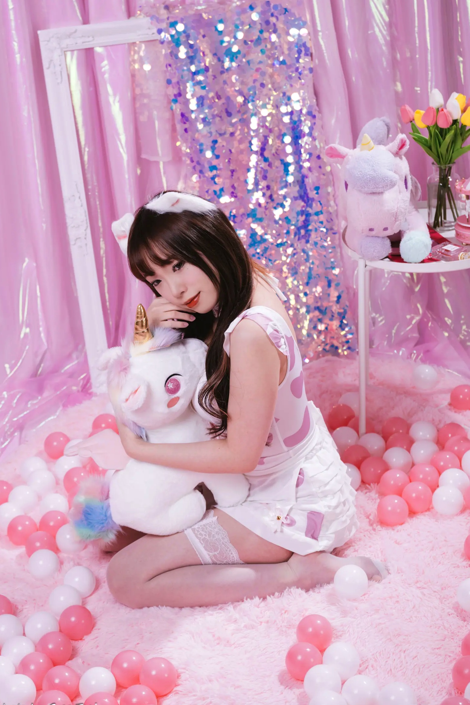 Gallery - 《娃娃 - 可爱女仆梦幻粉色系主题，软萌猫耳少女与独角兽的甜美私房写真 [146P]》萌系女仆治愈系私房照角色扮演 女神私房照_秀色女神 - image 7