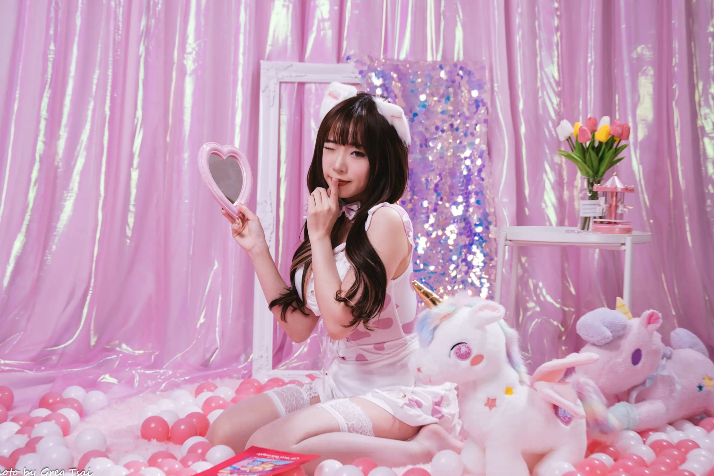 Gallery - 《娃娃 - 可爱女仆梦幻粉色系主题，软萌猫耳少女与独角兽的甜美私房写真 [146P]》萌系女仆治愈系私房照角色扮演 女神私房照_秀色女神 - image 15