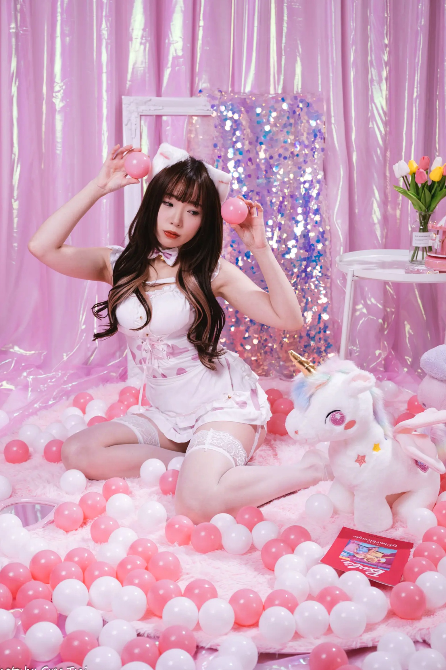 Gallery - 《娃娃 - 可爱女仆梦幻粉色系主题，软萌猫耳少女与独角兽的甜美私房写真 [146P]》萌系女仆治愈系私房照角色扮演 女神私房照_秀色女神 - image 20
