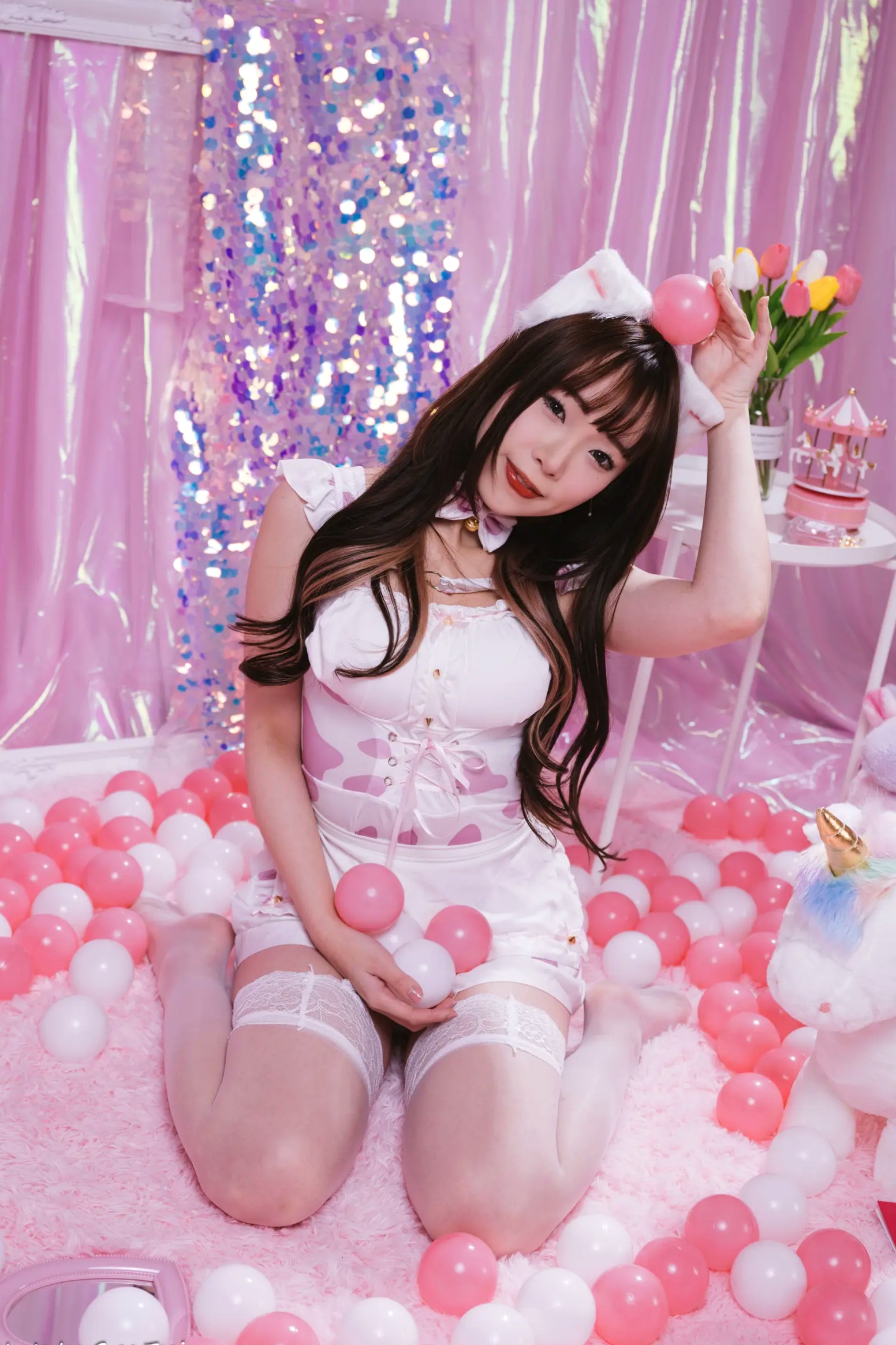 Gallery - 《娃娃 - 可爱女仆梦幻粉色系主题，软萌猫耳少女与独角兽的甜美私房写真 [146P]》萌系女仆治愈系私房照角色扮演 女神私房照_秀色女神 - image 30