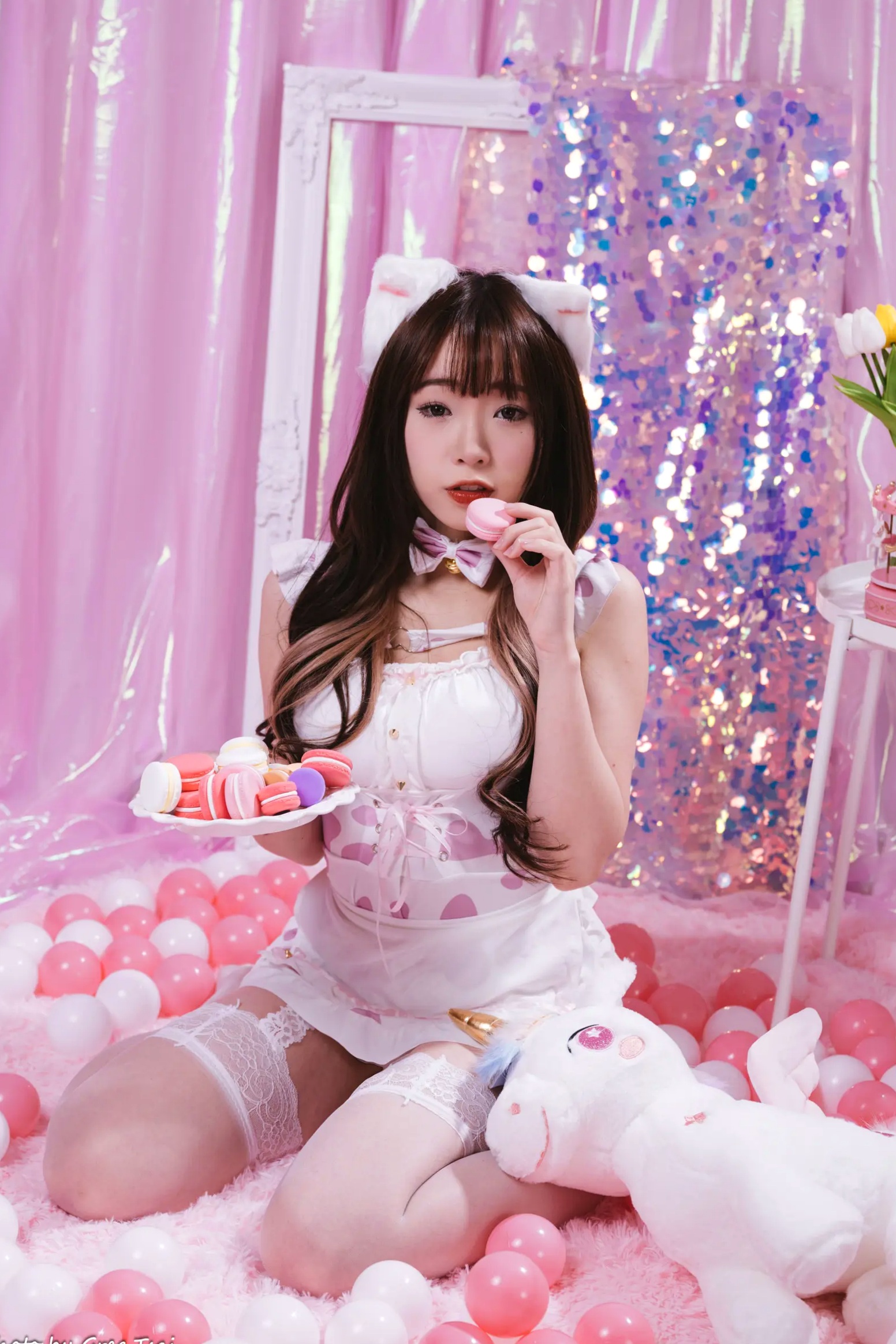 Gallery - 《娃娃 - 可爱女仆梦幻粉色系主题，软萌猫耳少女与独角兽的甜美私房写真 [146P]》萌系女仆治愈系私房照角色扮演 女神私房照_秀色女神 - image 46