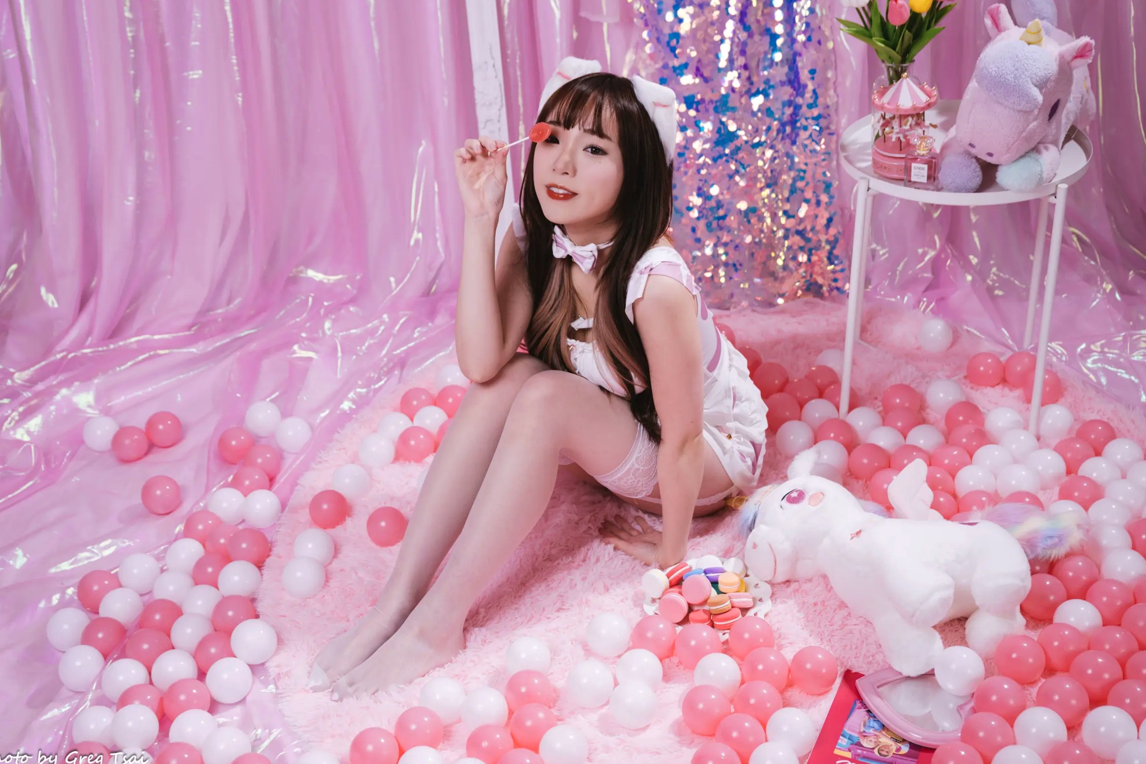 Gallery - 《娃娃 - 可爱女仆梦幻粉色系主题，软萌猫耳少女与独角兽的甜美私房写真 [146P]》萌系女仆治愈系私房照角色扮演 女神私房照_秀色女神 - image 59