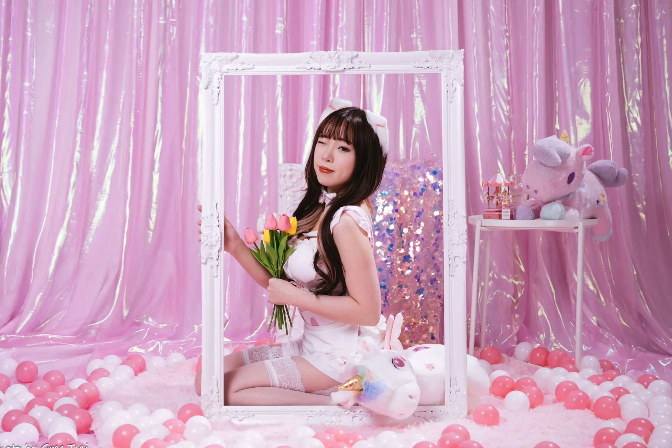 Gallery - 《娃娃 - 可爱女仆梦幻粉色系主题，软萌猫耳少女与独角兽的甜美私房写真 [146P]》萌系女仆治愈系私房照角色扮演 女神私房照_秀色女神 - image 88