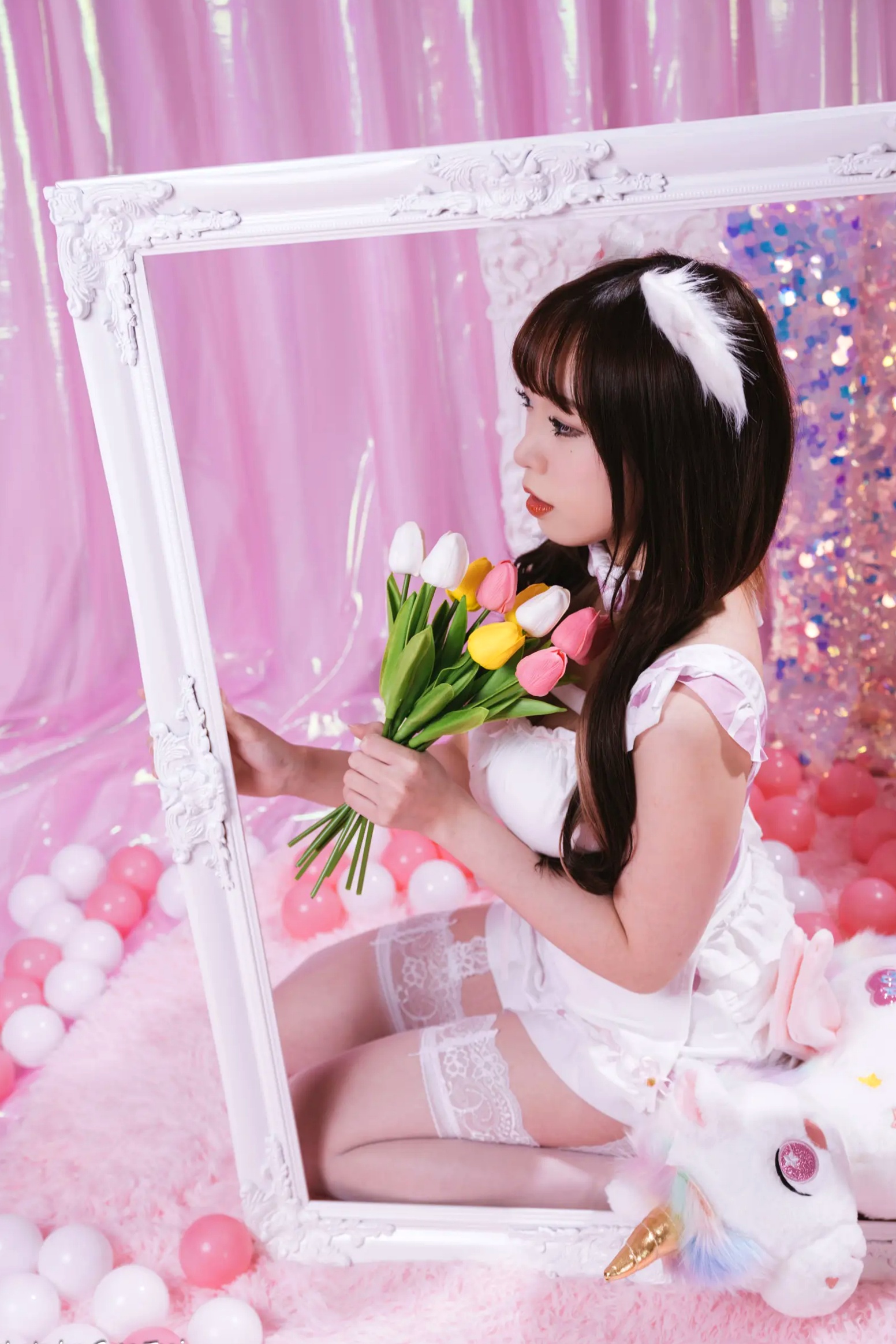 Gallery - 《娃娃 - 可爱女仆梦幻粉色系主题，软萌猫耳少女与独角兽的甜美私房写真 [146P]》萌系女仆治愈系私房照角色扮演 女神私房照_秀色女神 - image 90