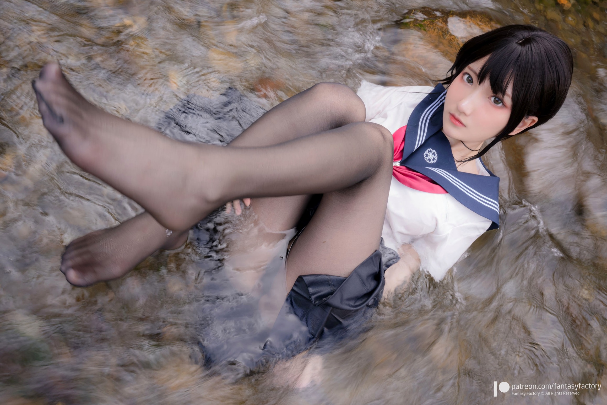 Gallery - Fantasy-Factory-小丁Ding-户外溪边清纯JK水手服诱惑黑丝，青葱校园制服私房大片制服户外黑丝性感清纯 女神私房照_秀色女神 - image 9