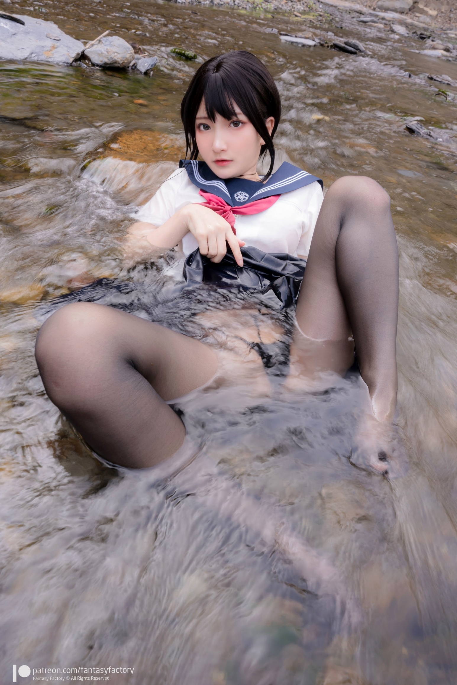 Gallery - Fantasy-Factory-小丁Ding-户外溪边清纯JK水手服诱惑黑丝，青葱校园制服私房大片制服户外黑丝性感清纯 女神私房照_秀色女神 - image 10