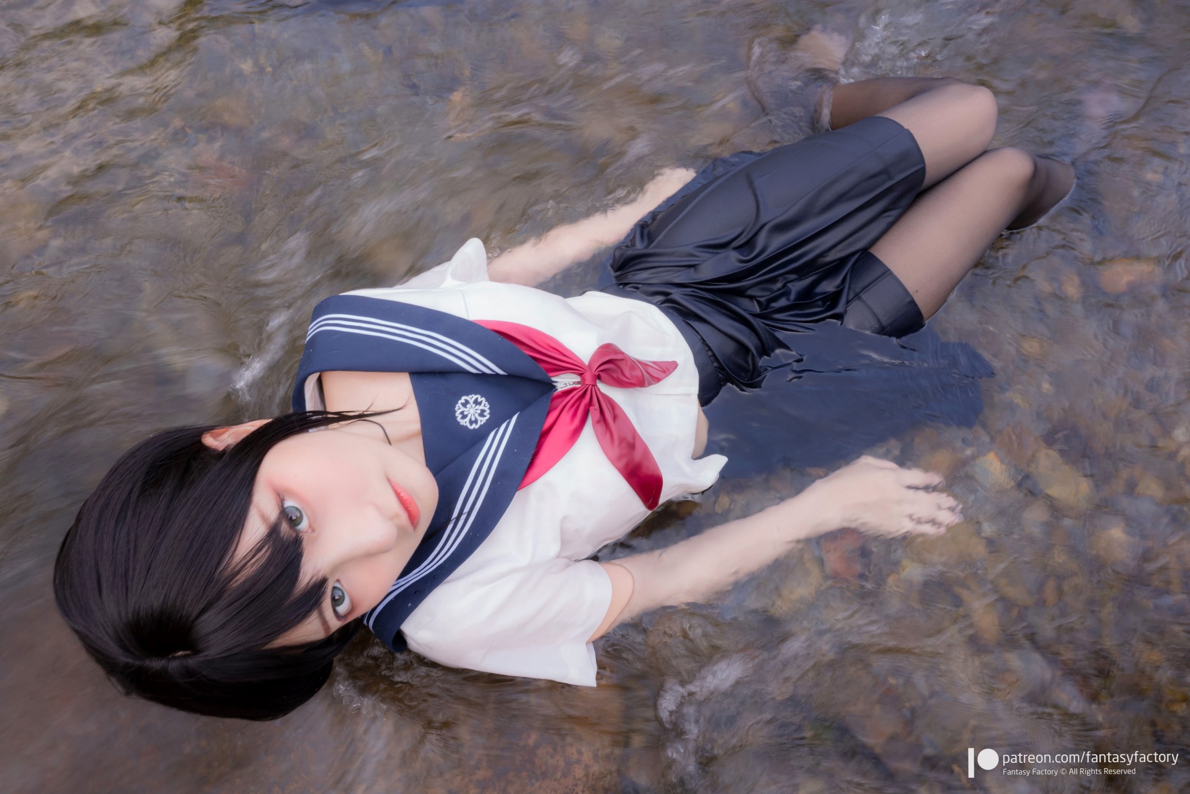 Gallery - Fantasy-Factory-小丁Ding-户外溪边清纯JK水手服诱惑黑丝，青葱校园制服私房大片制服户外黑丝性感清纯 女神私房照_秀色女神 - image 11