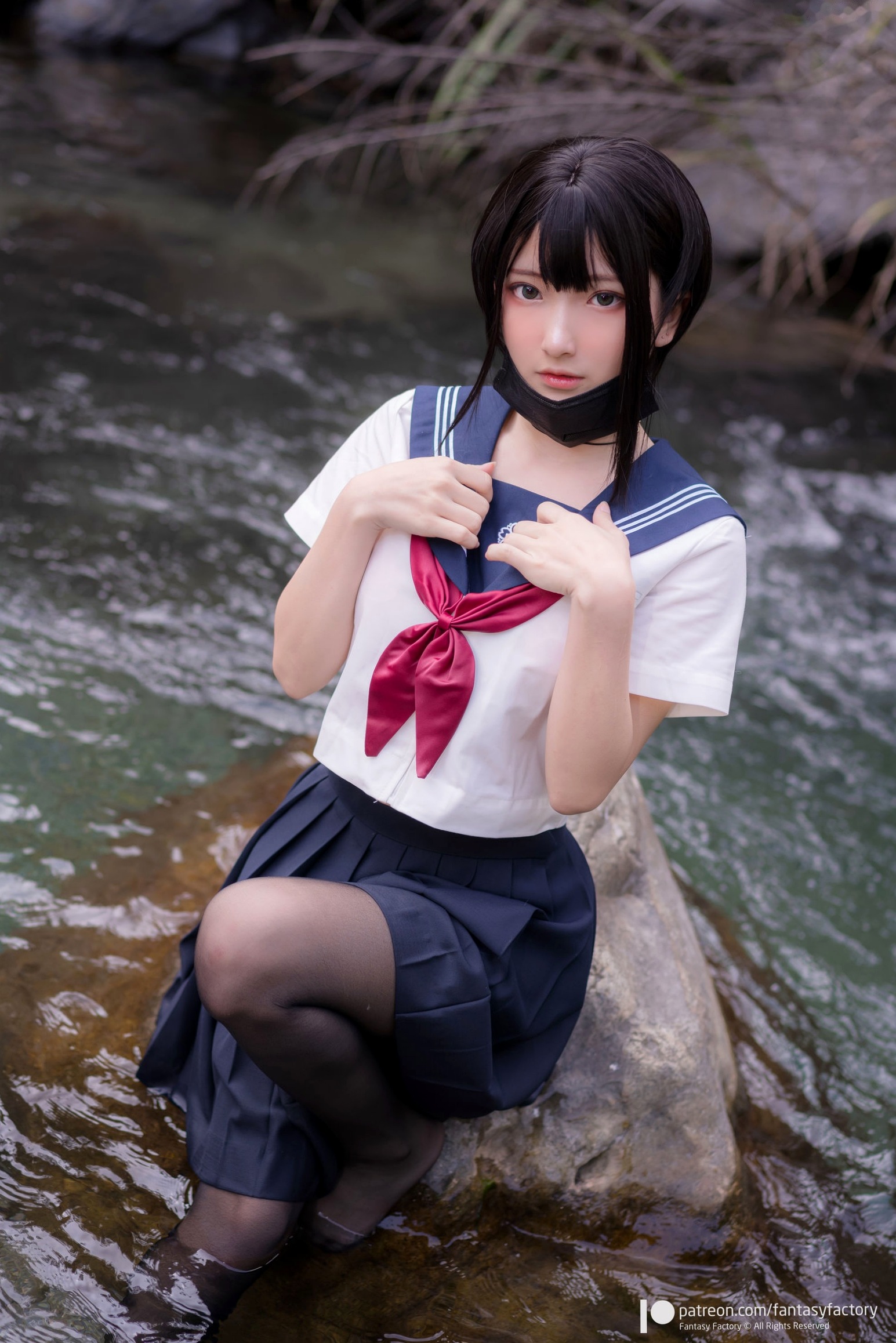 Gallery - Fantasy-Factory-小丁Ding-户外溪边清纯JK水手服诱惑黑丝，青葱校园制服私房大片制服户外黑丝性感清纯 女神私房照_秀色女神 - image 14