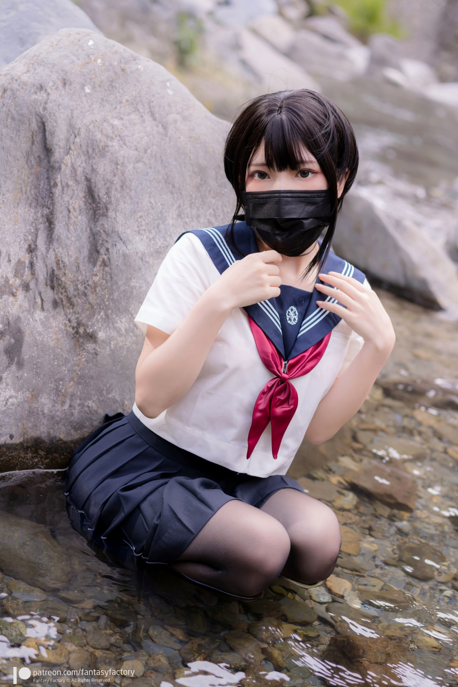 Gallery - Fantasy-Factory-小丁Ding-户外溪边清纯JK水手服诱惑黑丝，青葱校园制服私房大片制服户外黑丝性感清纯 女神私房照_秀色女神 - image 15