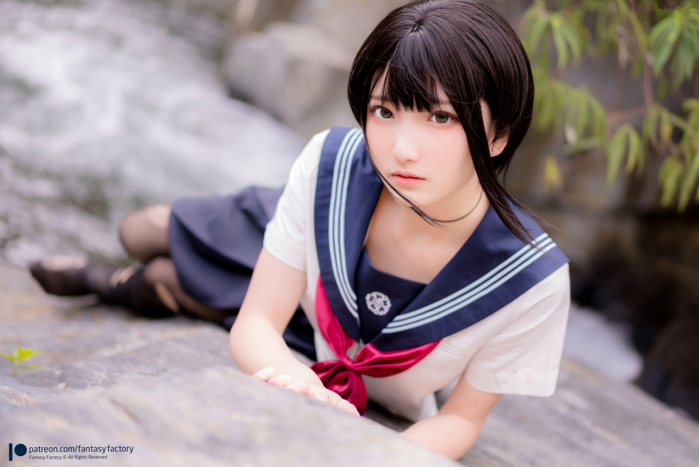 Gallery - Fantasy-Factory-小丁Ding-户外溪边清纯JK水手服诱惑黑丝，青葱校园制服私房大片制服户外黑丝性感清纯 女神私房照_秀色女神 - image 18
