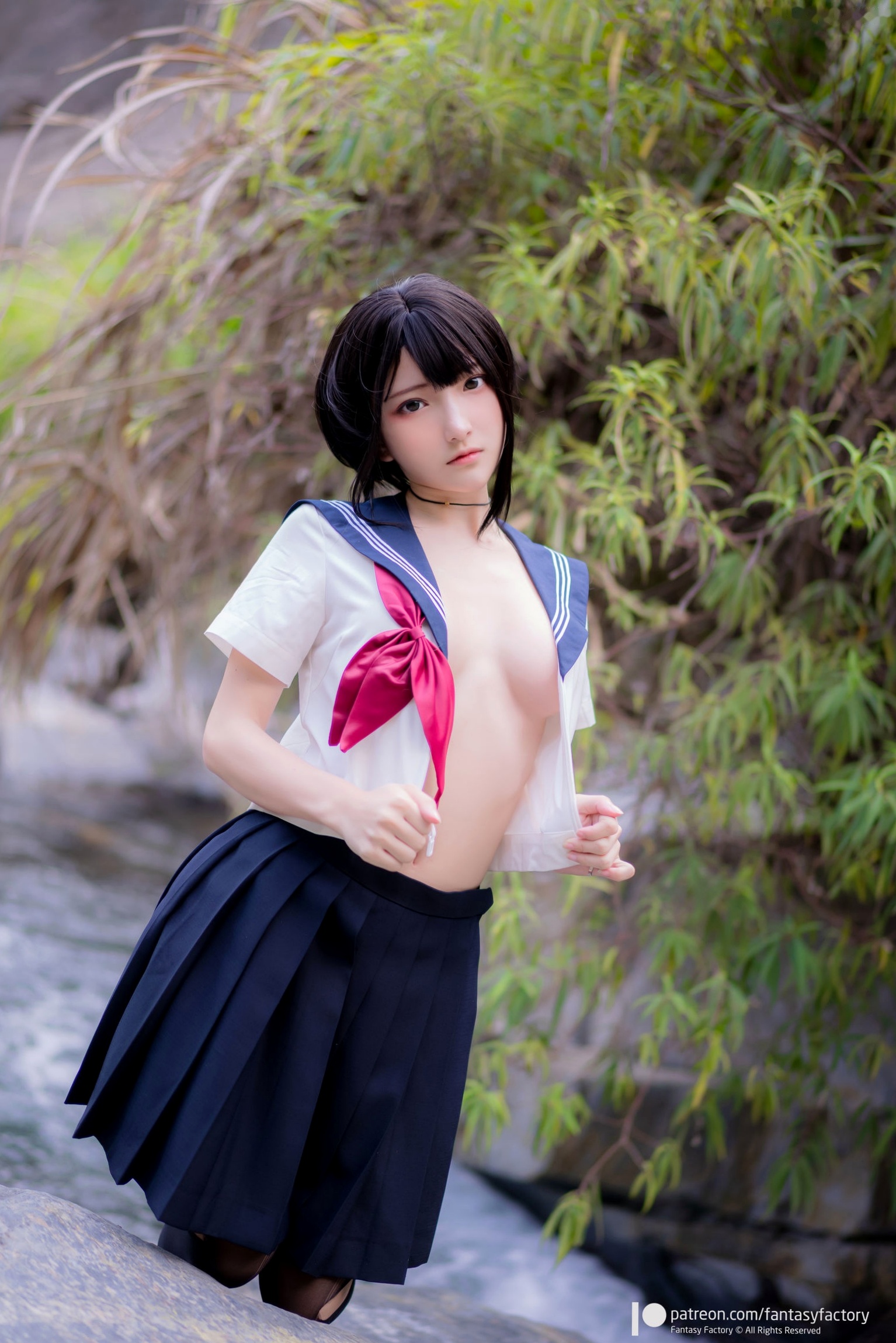 Gallery - Fantasy-Factory-小丁Ding-户外溪边清纯JK水手服诱惑黑丝，青葱校园制服私房大片制服户外黑丝性感清纯 女神私房照_秀色女神 - image 20