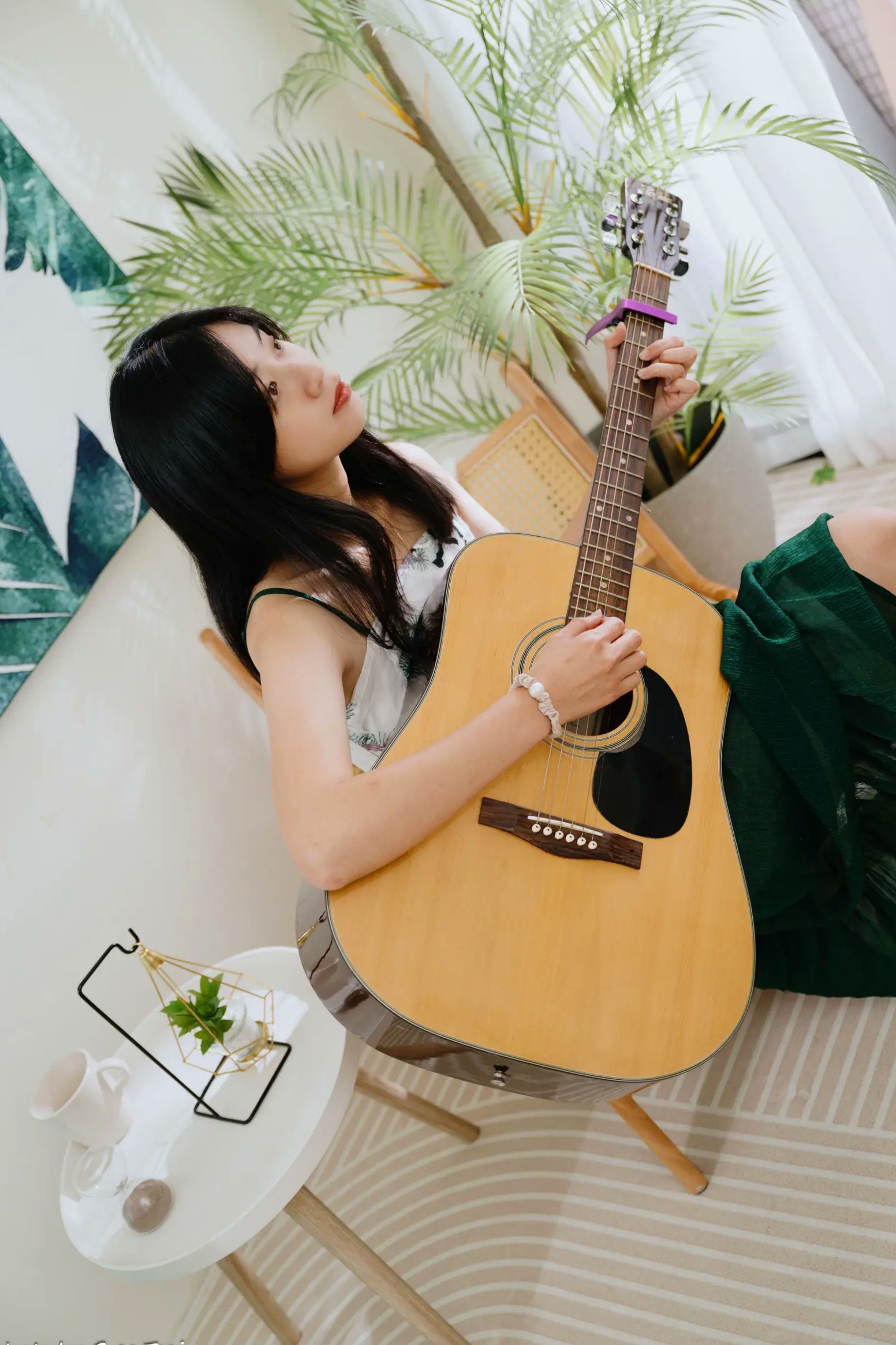 Gallery - 若颖 - 森系吊带长裙写真，清新治愈氧气少女，唯美私房摄影清新气质治愈系私房照 女神私房照_秀色女神 - image 2