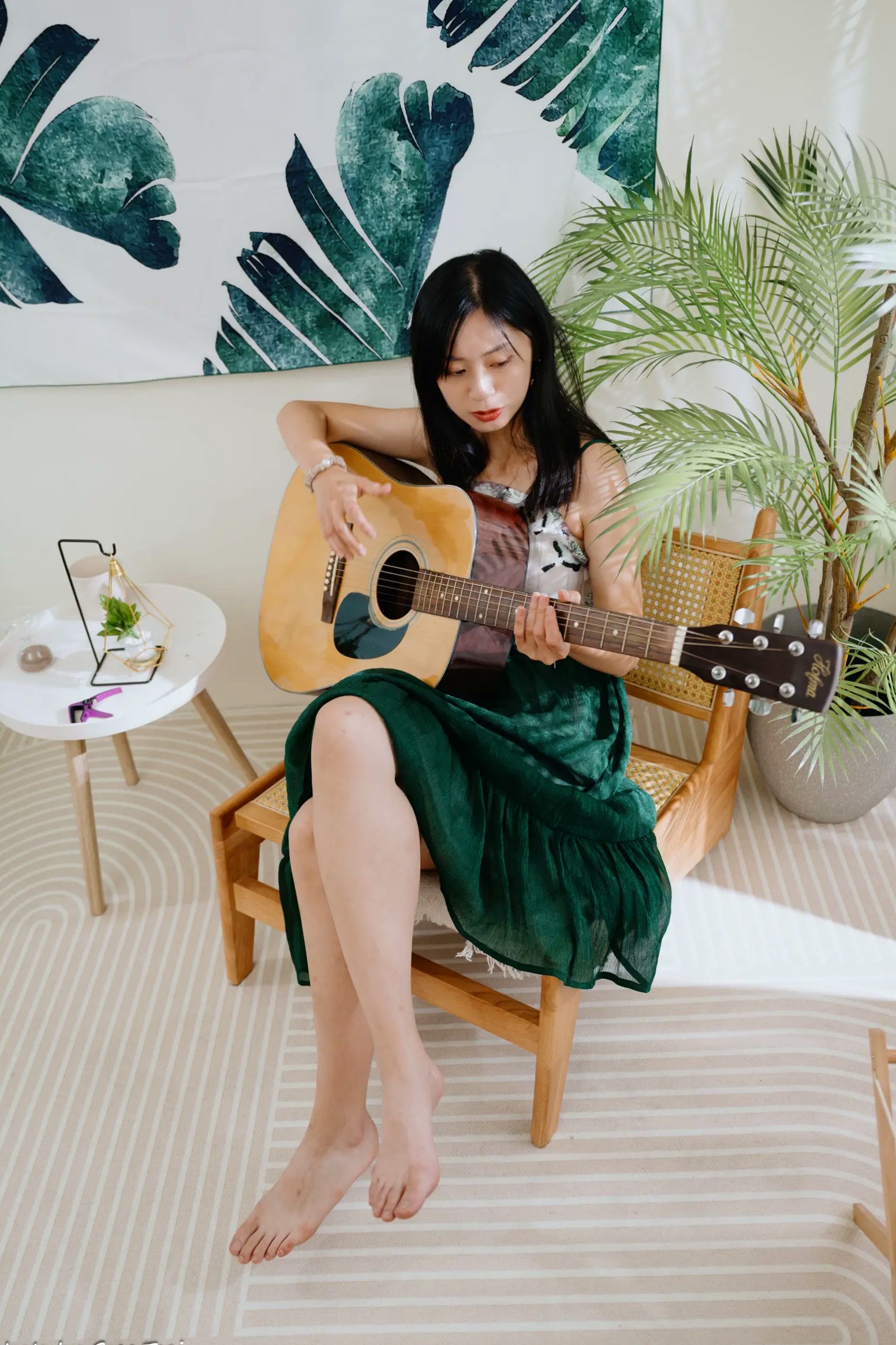 Gallery - 若颖 - 森系吊带长裙写真，清新治愈氧气少女，唯美私房摄影清新气质治愈系私房照 女神私房照_秀色女神 - image 7