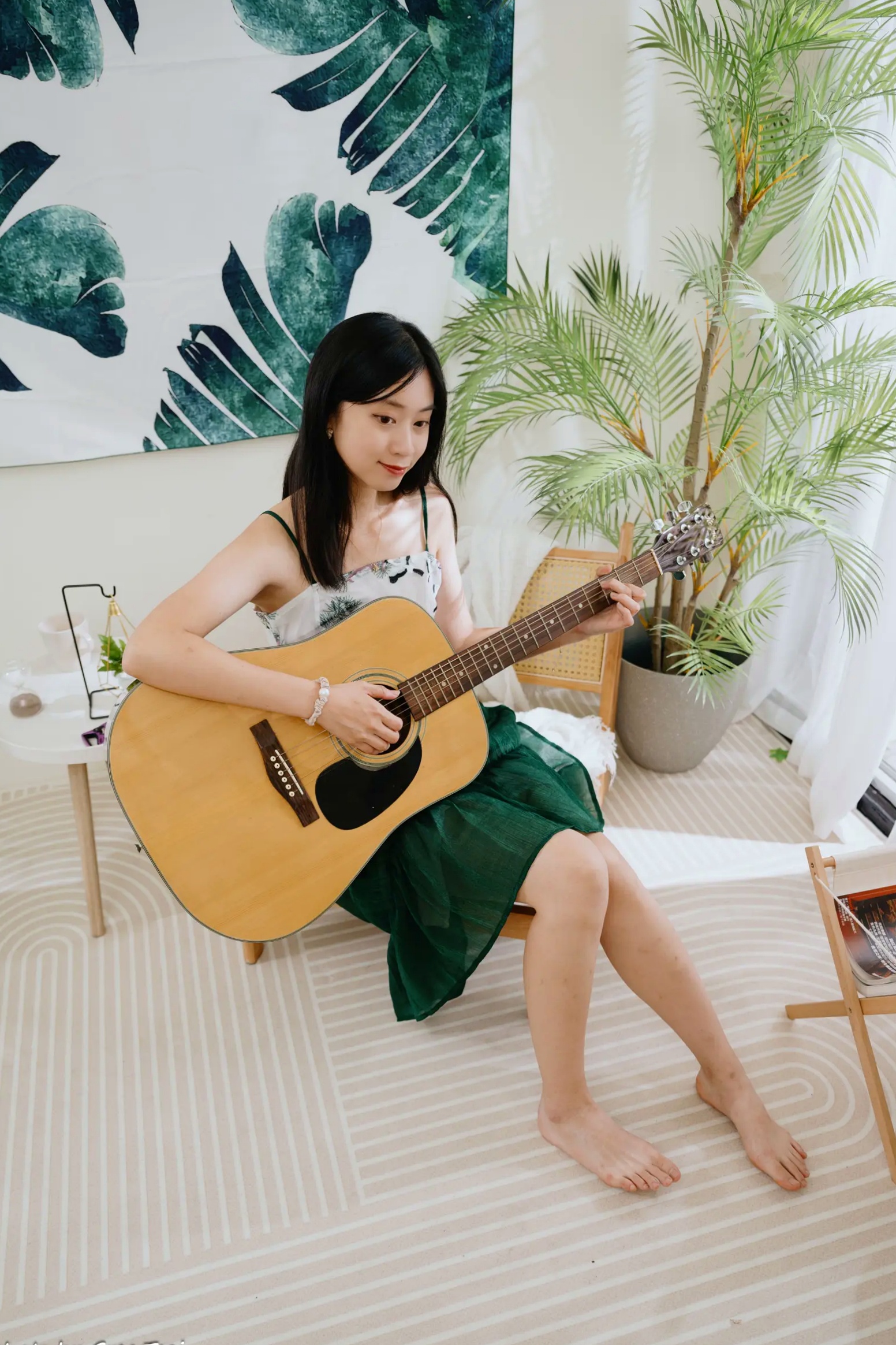 Gallery - 若颖 - 森系吊带长裙写真，清新治愈氧气少女，唯美私房摄影清新气质治愈系私房照 女神私房照_秀色女神 - image 11