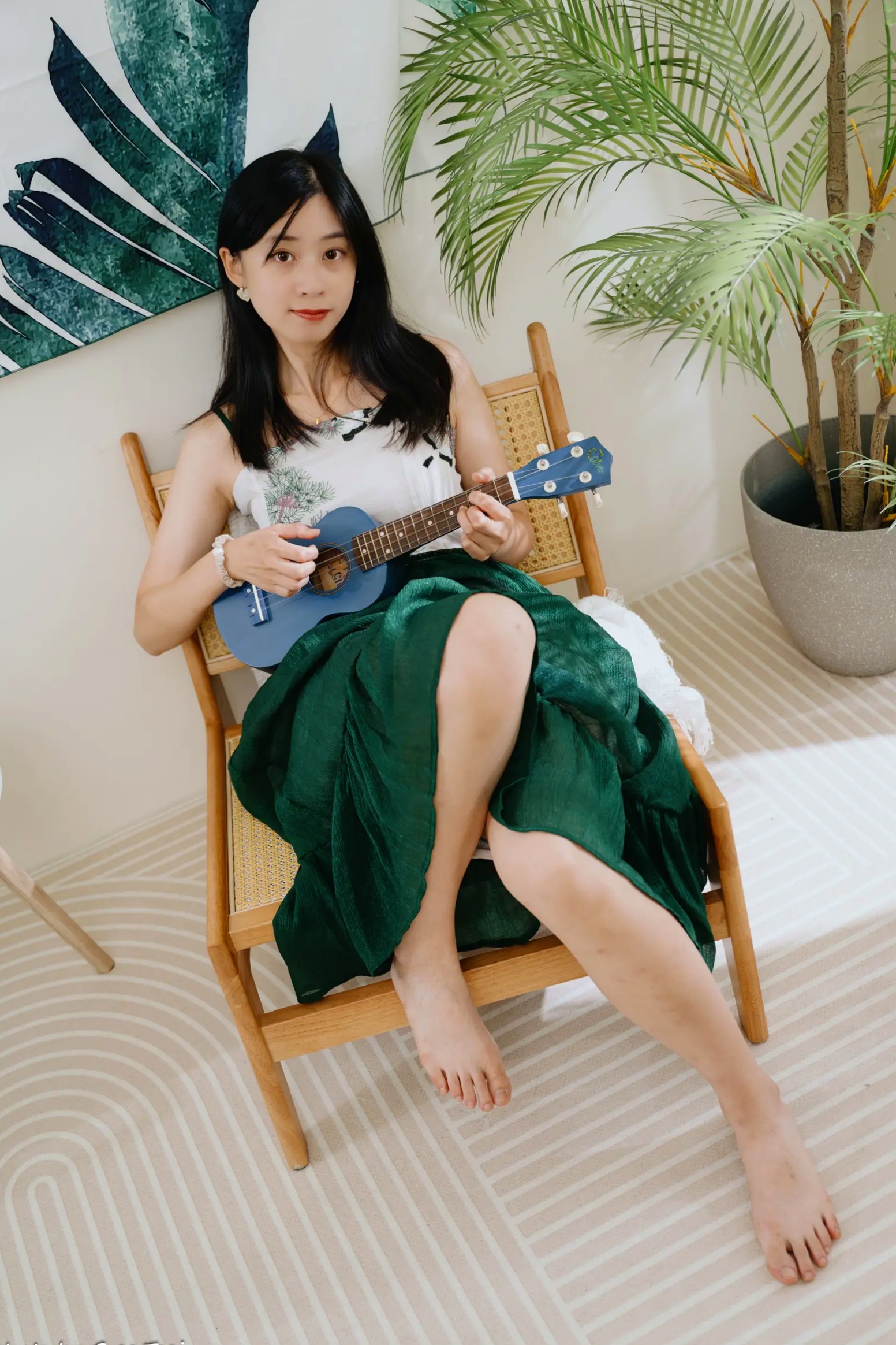Gallery - 若颖 - 森系吊带长裙写真，清新治愈氧气少女，唯美私房摄影清新气质治愈系私房照 女神私房照_秀色女神 - image 17