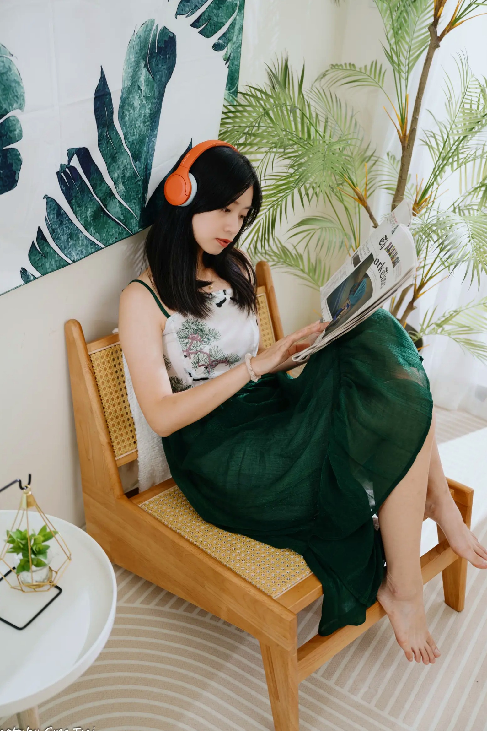 Gallery - 若颖 - 森系吊带长裙写真，清新治愈氧气少女，唯美私房摄影清新气质治愈系私房照 女神私房照_秀色女神 - image 28