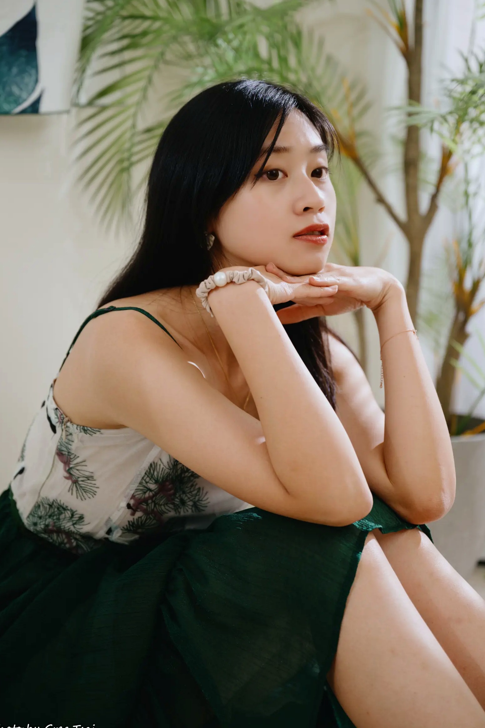 Gallery - 若颖 - 森系吊带长裙写真，清新治愈氧气少女，唯美私房摄影清新气质治愈系私房照 女神私房照_秀色女神 - image 84