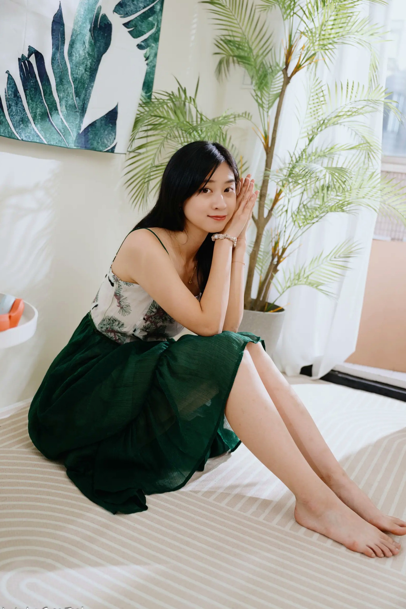 Gallery - 若颖 - 森系吊带长裙写真，清新治愈氧气少女，唯美私房摄影清新气质治愈系私房照 女神私房照_秀色女神 - image 85