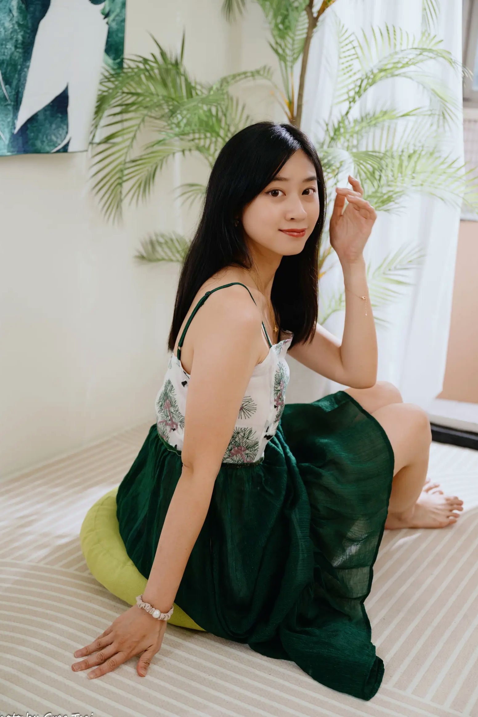 Gallery - 若颖 - 森系吊带长裙写真，清新治愈氧气少女，唯美私房摄影清新气质治愈系私房照 女神私房照_秀色女神 - image 89