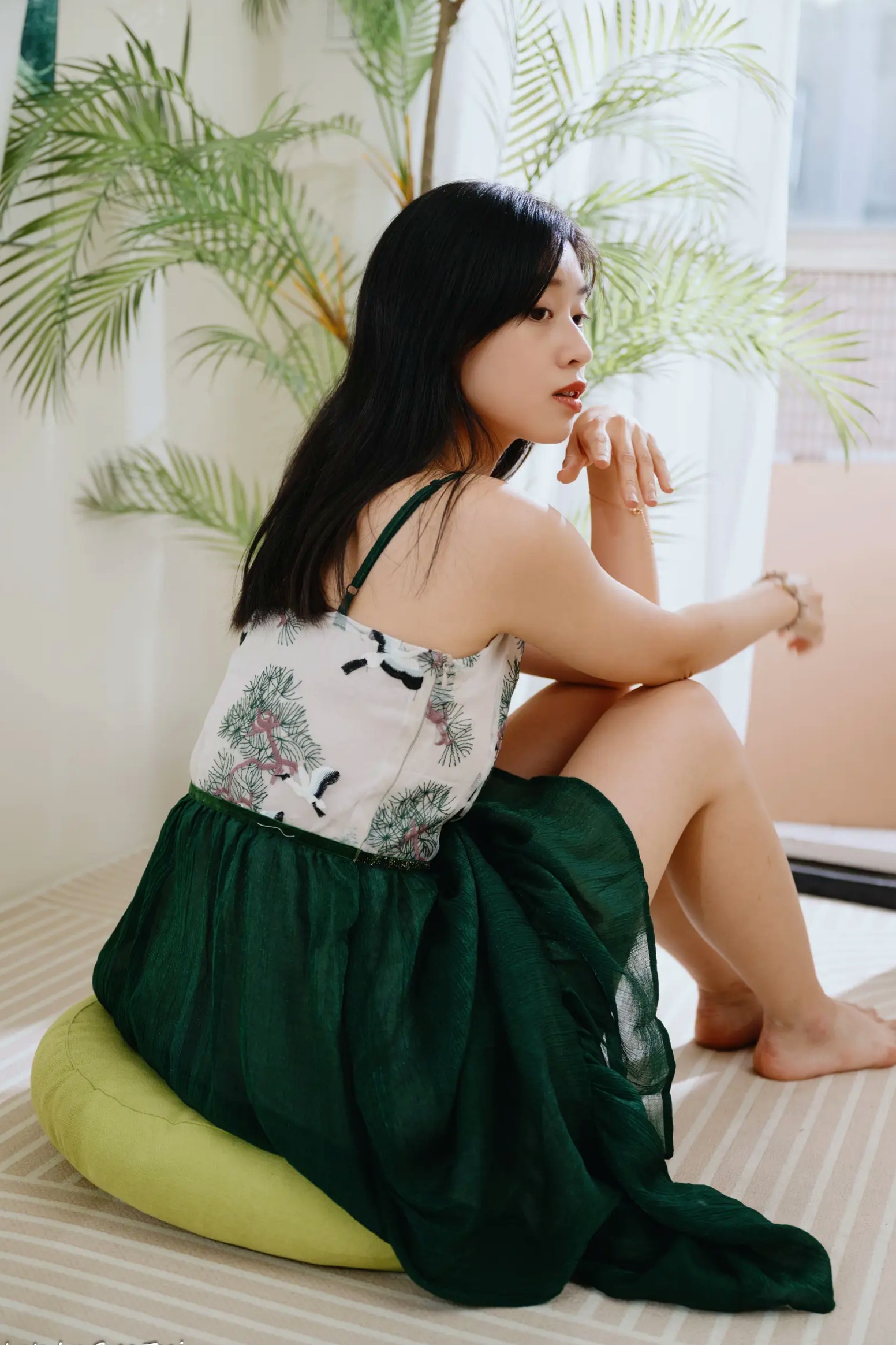 Gallery - 若颖 - 森系吊带长裙写真，清新治愈氧气少女，唯美私房摄影清新气质治愈系私房照 女神私房照_秀色女神 - image 91