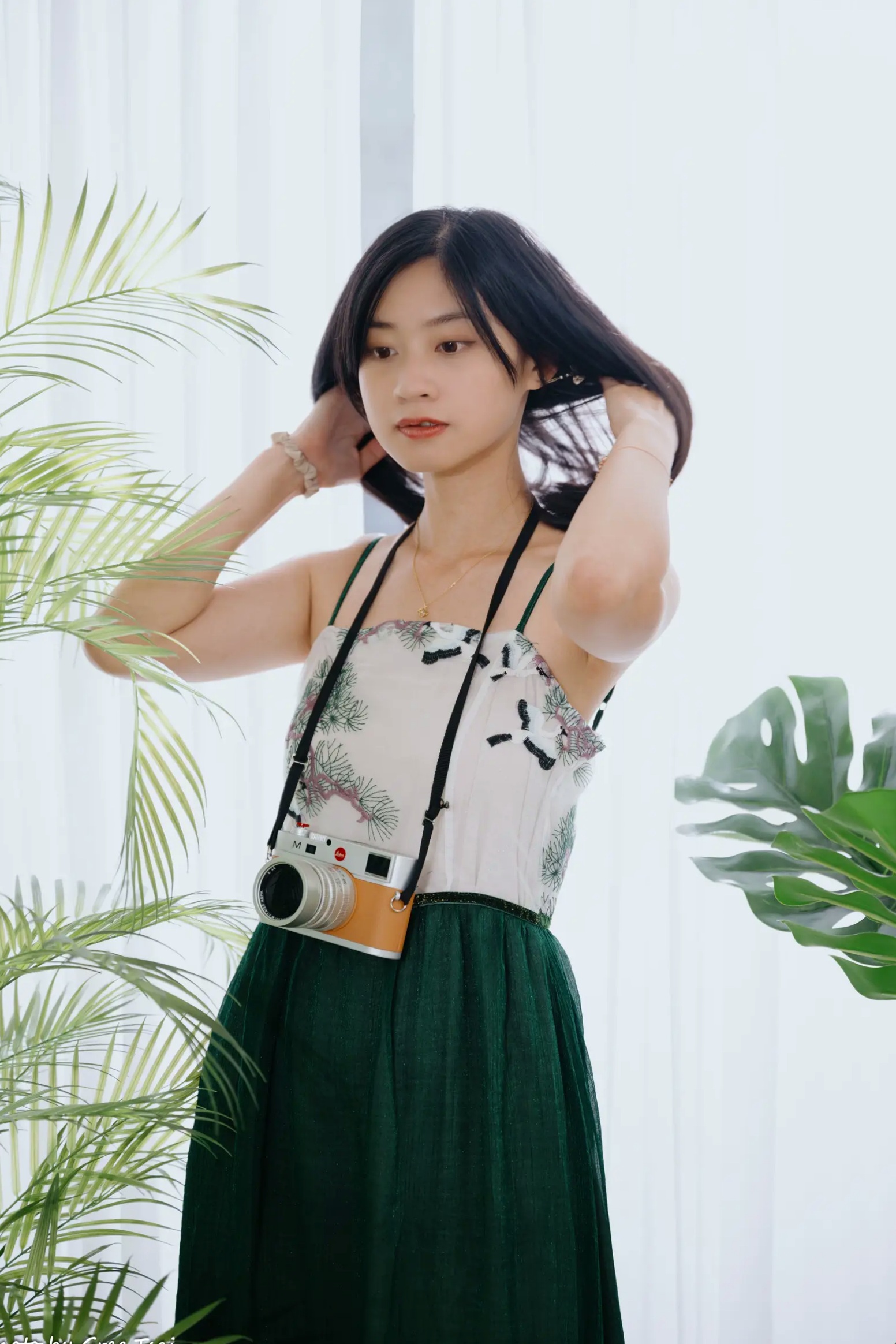 Gallery - 若颖 - 森系吊带长裙写真，清新治愈氧气少女，唯美私房摄影清新气质治愈系私房照 女神私房照_秀色女神 - image 97