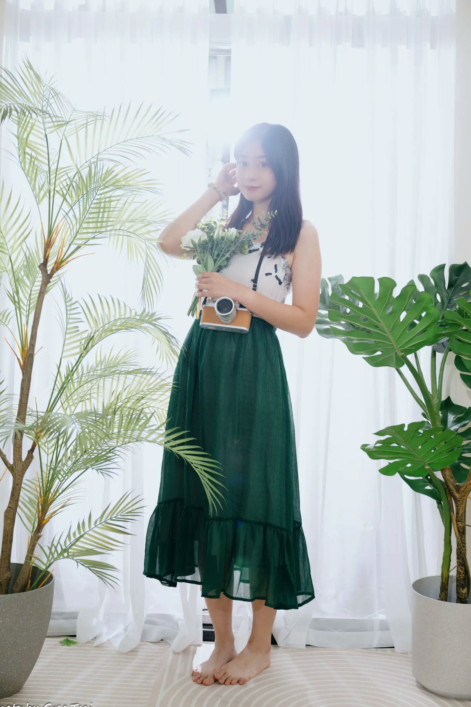 Gallery - 若颖 - 森系吊带长裙写真，清新治愈氧气少女，唯美私房摄影清新气质治愈系私房照 女神私房照_秀色女神 - image 105