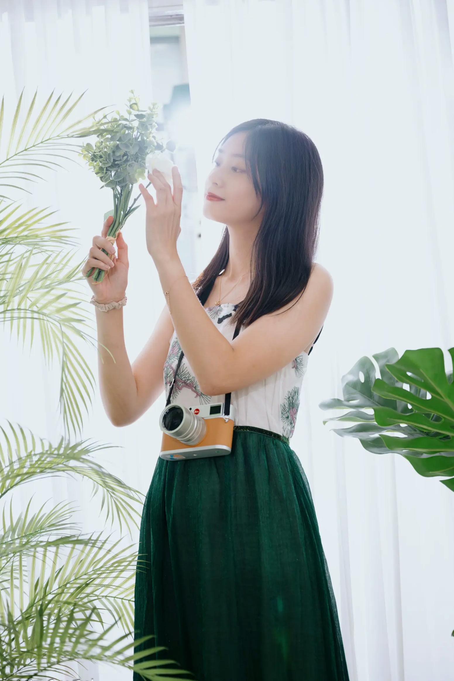 Gallery - 若颖 - 森系吊带长裙写真，清新治愈氧气少女，唯美私房摄影清新气质治愈系私房照 女神私房照_秀色女神 - image 106