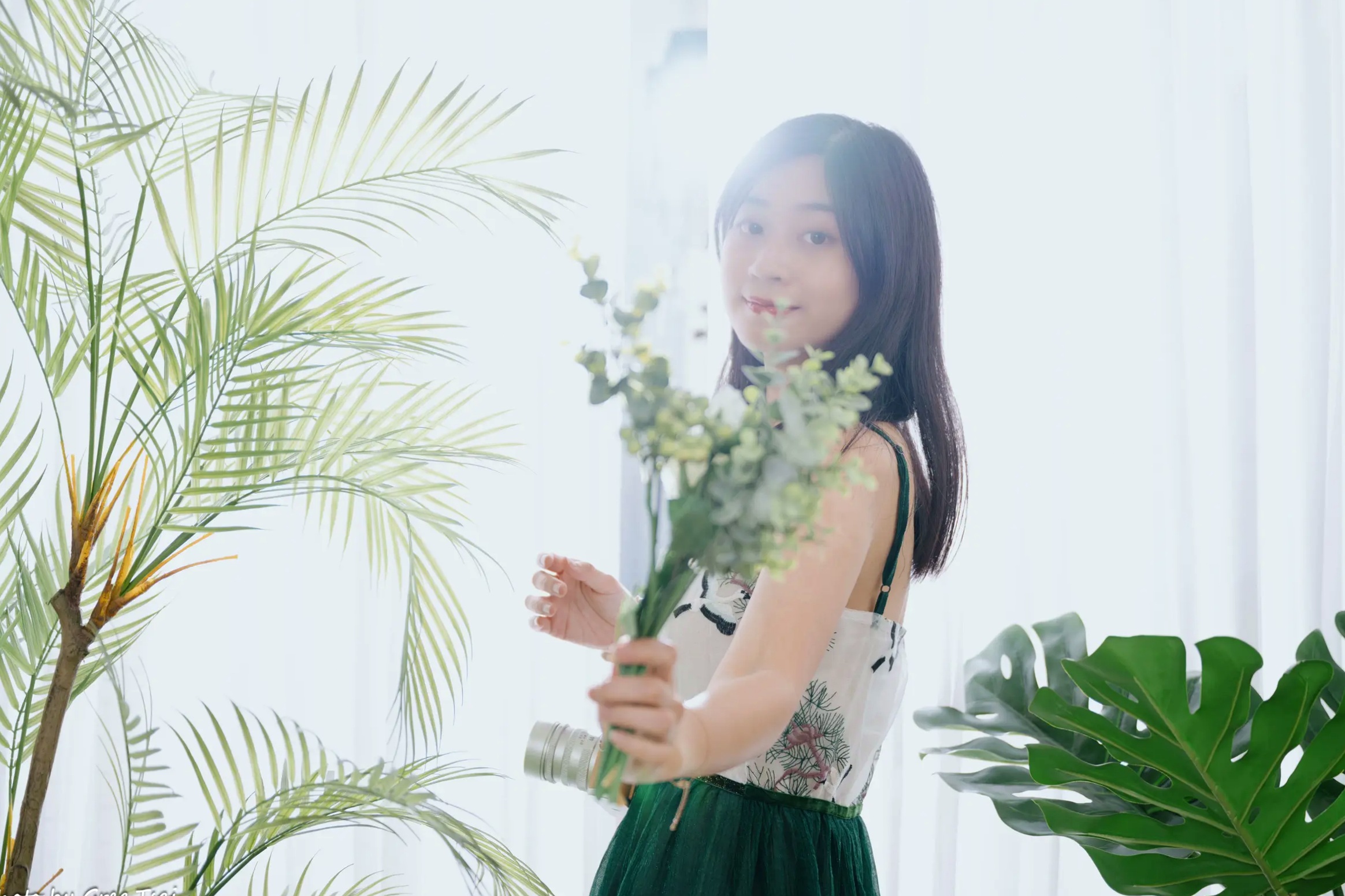 Gallery - 若颖 - 森系吊带长裙写真，清新治愈氧气少女，唯美私房摄影清新气质治愈系私房照 女神私房照_秀色女神 - image 109