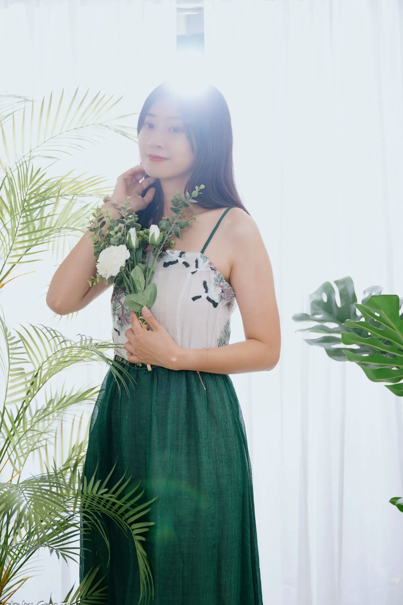 Gallery - 若颖 - 森系吊带长裙写真，清新治愈氧气少女，唯美私房摄影清新气质治愈系私房照 女神私房照_秀色女神 - image 115