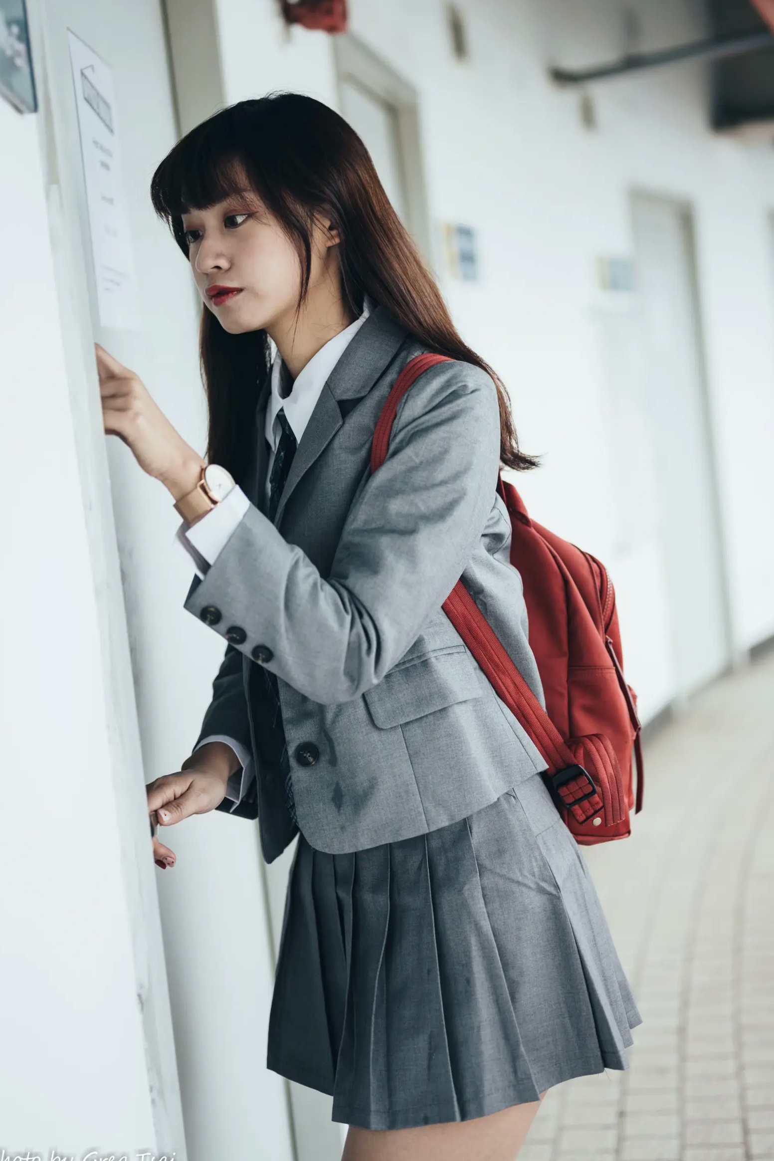 Gallery - 若颖 - 北科大校园青春私房照，清纯学妹校服校园风系列清纯校服治愈系气质私房照 女神私房照_秀色女神 - image 75