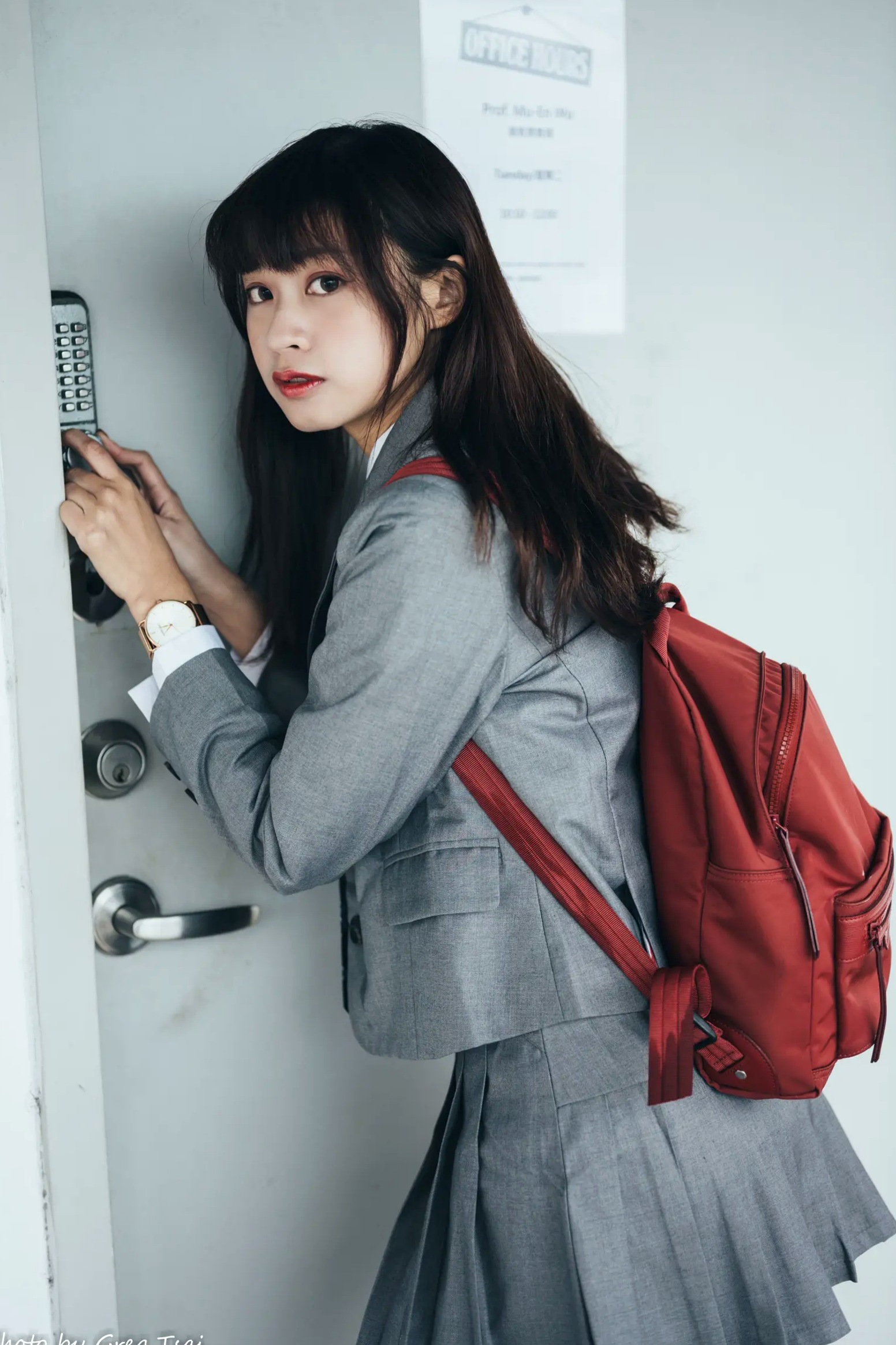Gallery - 若颖 - 北科大校园青春私房照，清纯学妹校服校园风系列清纯校服治愈系气质私房照 女神私房照_秀色女神 - image 76