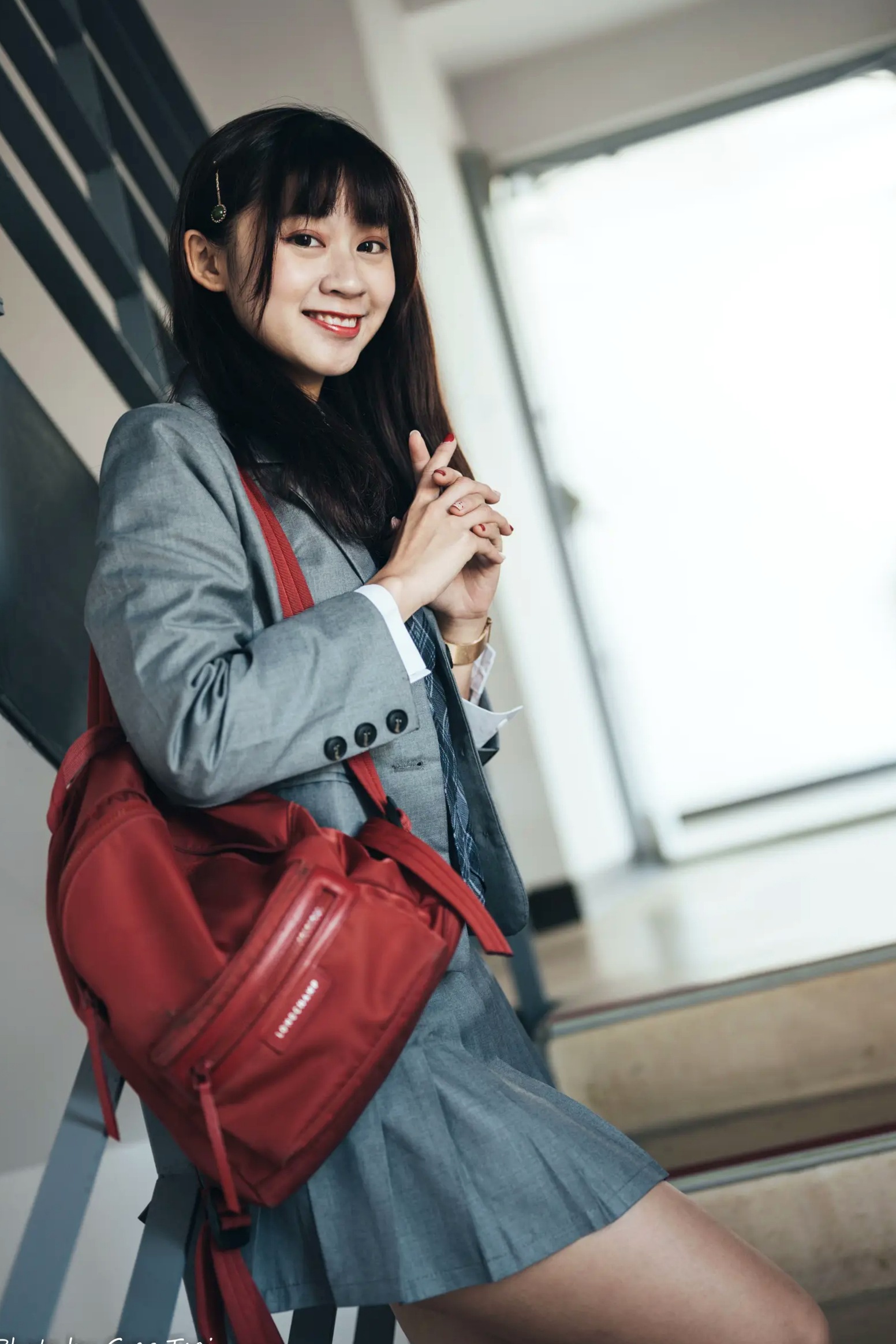 Gallery - 若颖 - 北科大校园青春私房照，清纯学妹校服校园风系列清纯校服治愈系气质私房照 女神私房照_秀色女神 - image 89