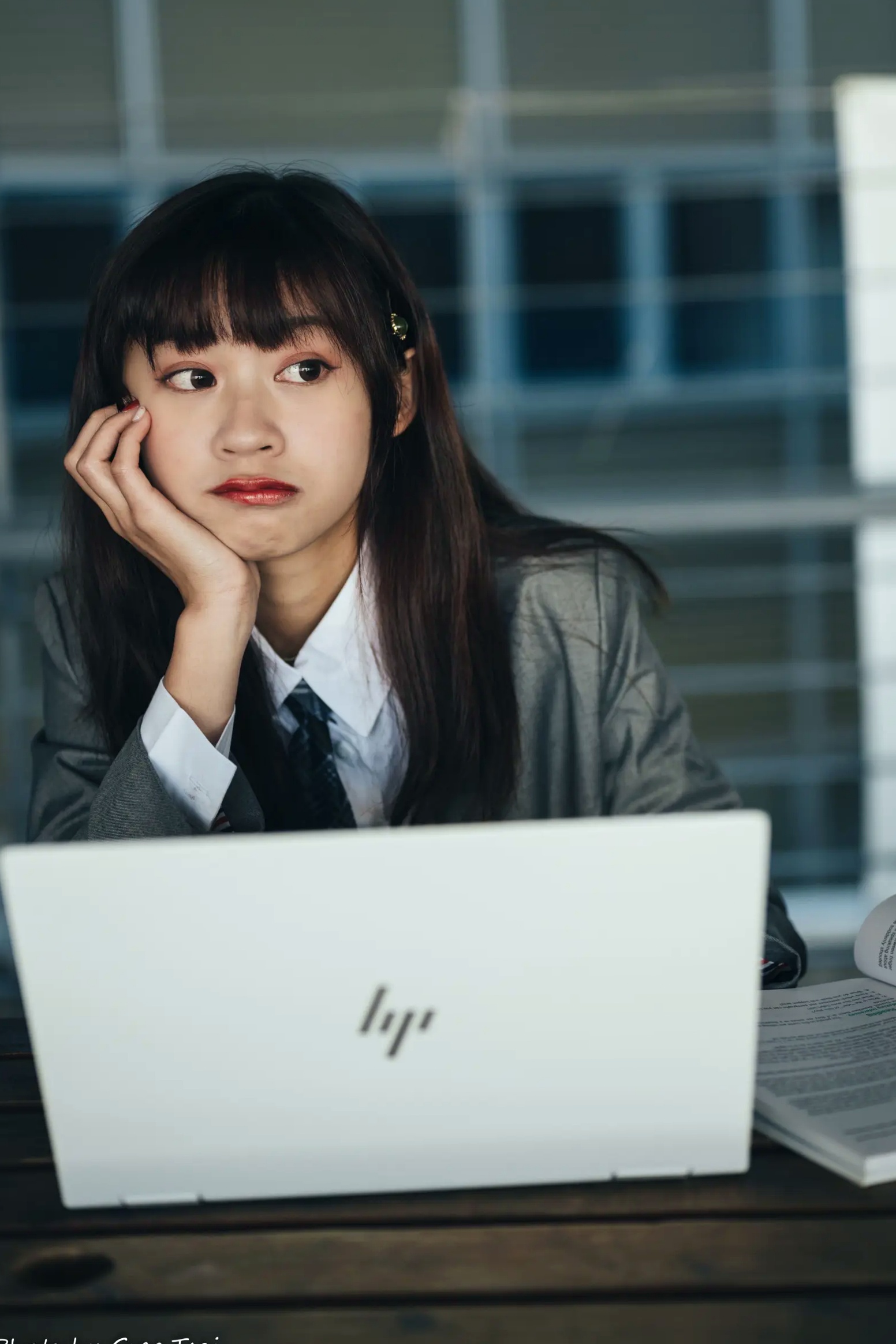 Gallery - 若颖 - 北科大校园青春私房照，清纯学妹校服校园风系列清纯校服治愈系气质私房照 女神私房照_秀色女神 - image 93