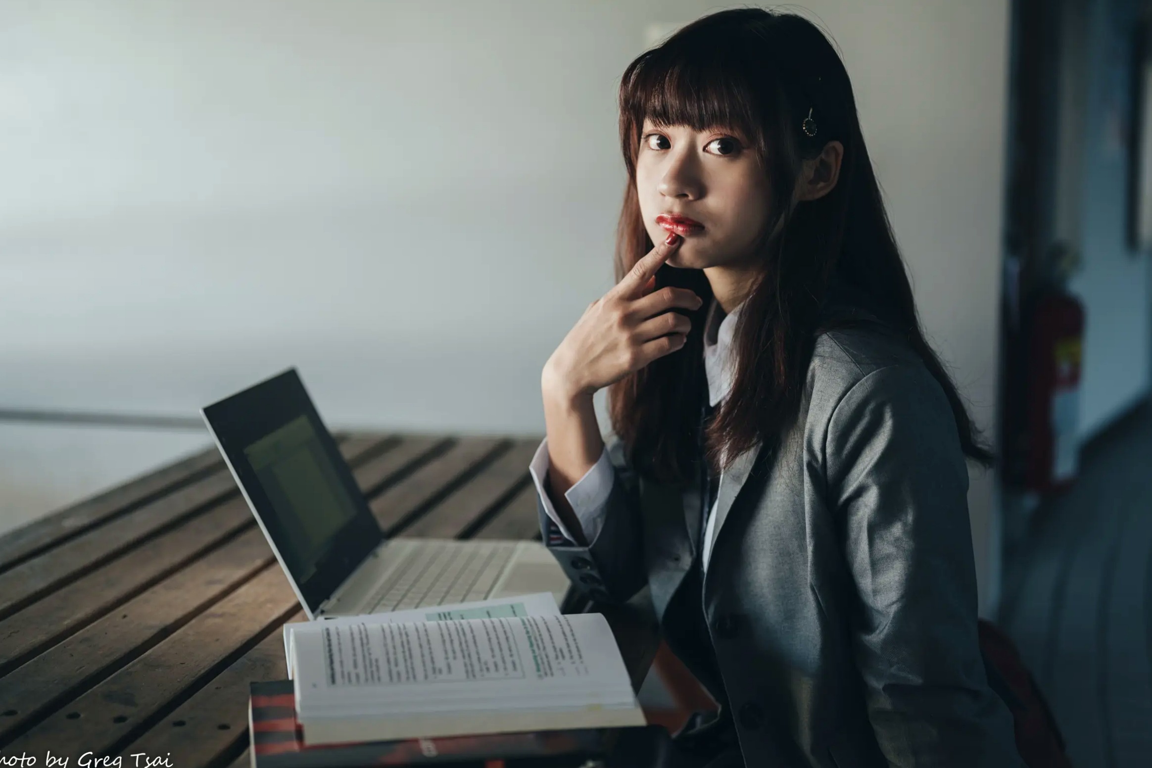 Gallery - 若颖 - 北科大校园青春私房照，清纯学妹校服校园风系列清纯校服治愈系气质私房照 女神私房照_秀色女神 - image 95