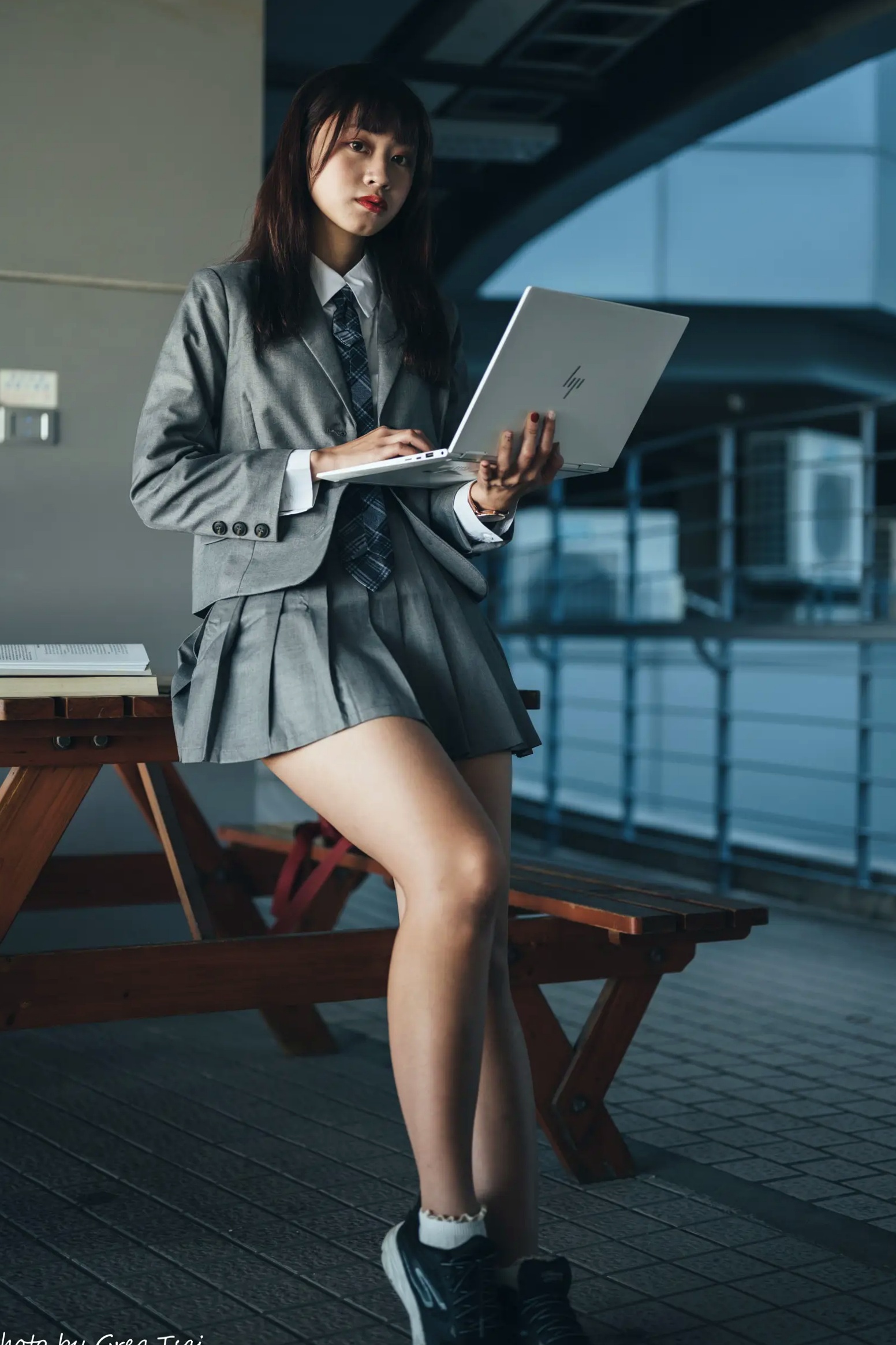 Gallery - 若颖 - 北科大校园青春私房照，清纯学妹校服校园风系列清纯校服治愈系气质私房照 女神私房照_秀色女神 - image 104