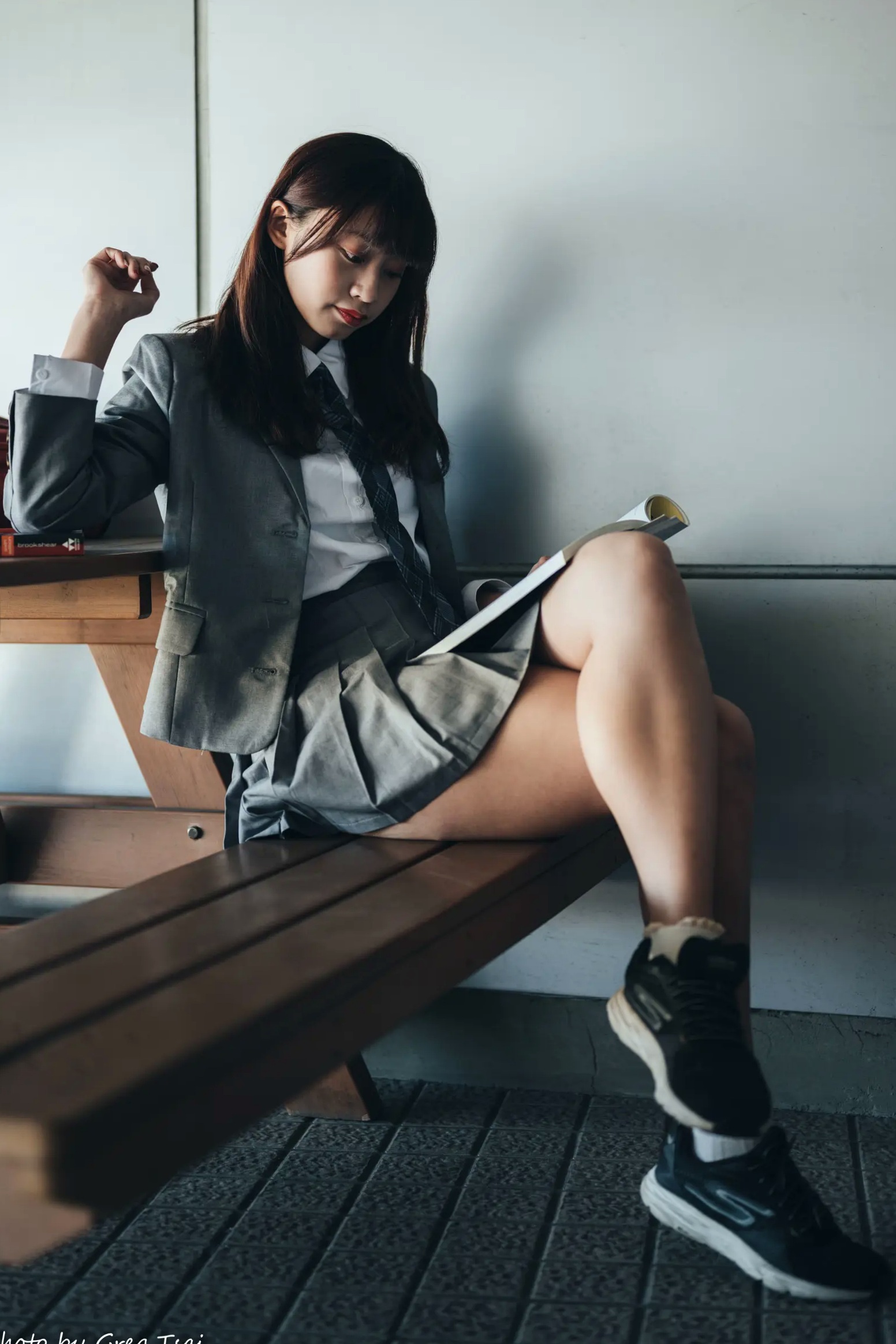 Gallery - 若颖 - 北科大校园青春私房照，清纯学妹校服校园风系列清纯校服治愈系气质私房照 女神私房照_秀色女神 - image 106