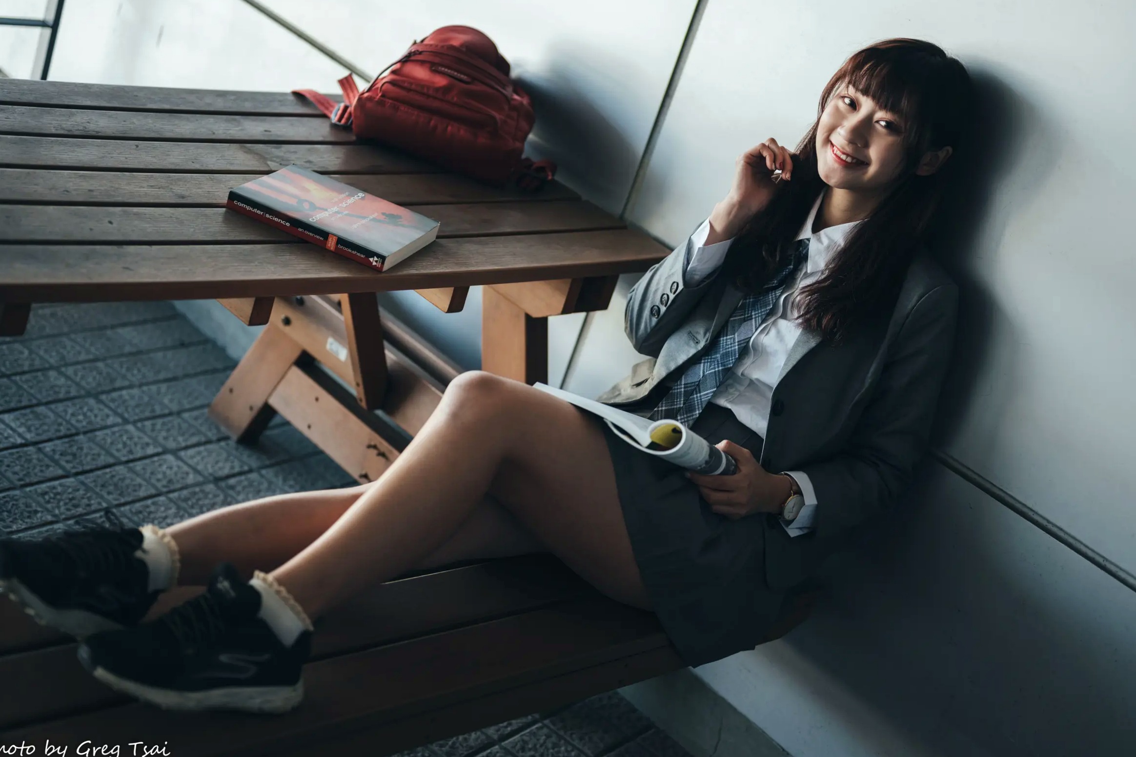 Gallery - 若颖 - 北科大校园青春私房照，清纯学妹校服校园风系列清纯校服治愈系气质私房照 女神私房照_秀色女神 - image 108