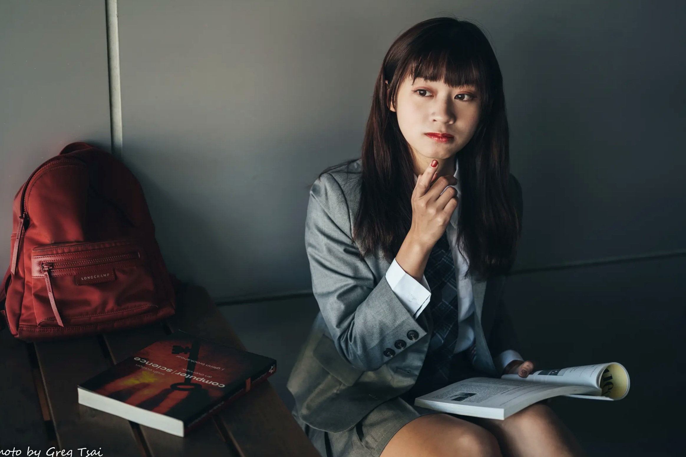Gallery - 若颖 - 北科大校园青春私房照，清纯学妹校服校园风系列清纯校服治愈系气质私房照 女神私房照_秀色女神 - image 110